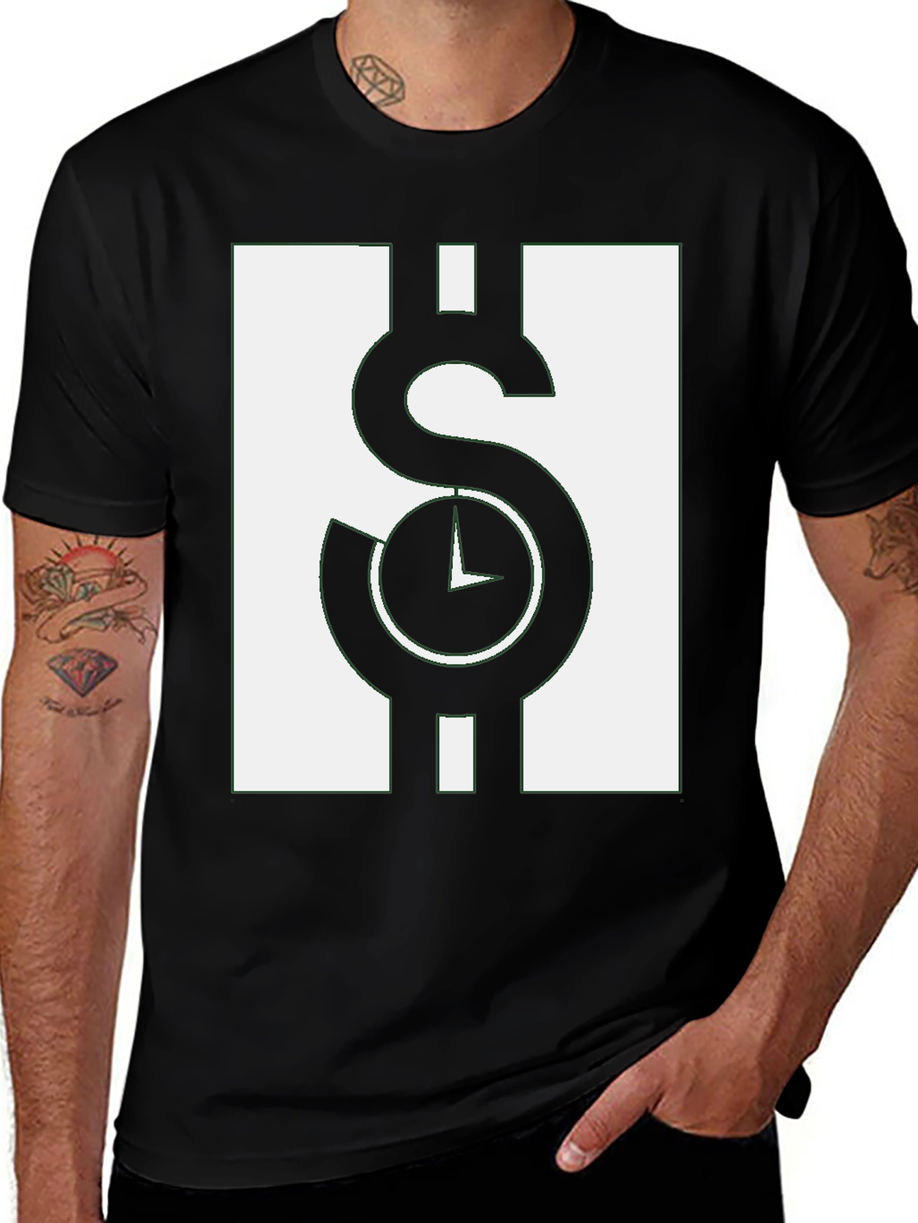 Variant 14 of Time is Money Graphic Tee - Black Casual Shirt