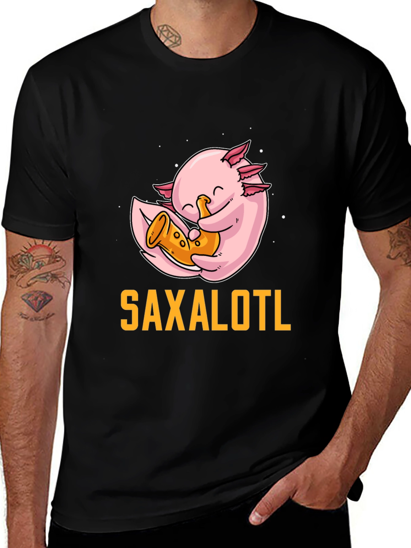 Variant 22 of Saxalotl Axolotl Saxophone T-Shirt