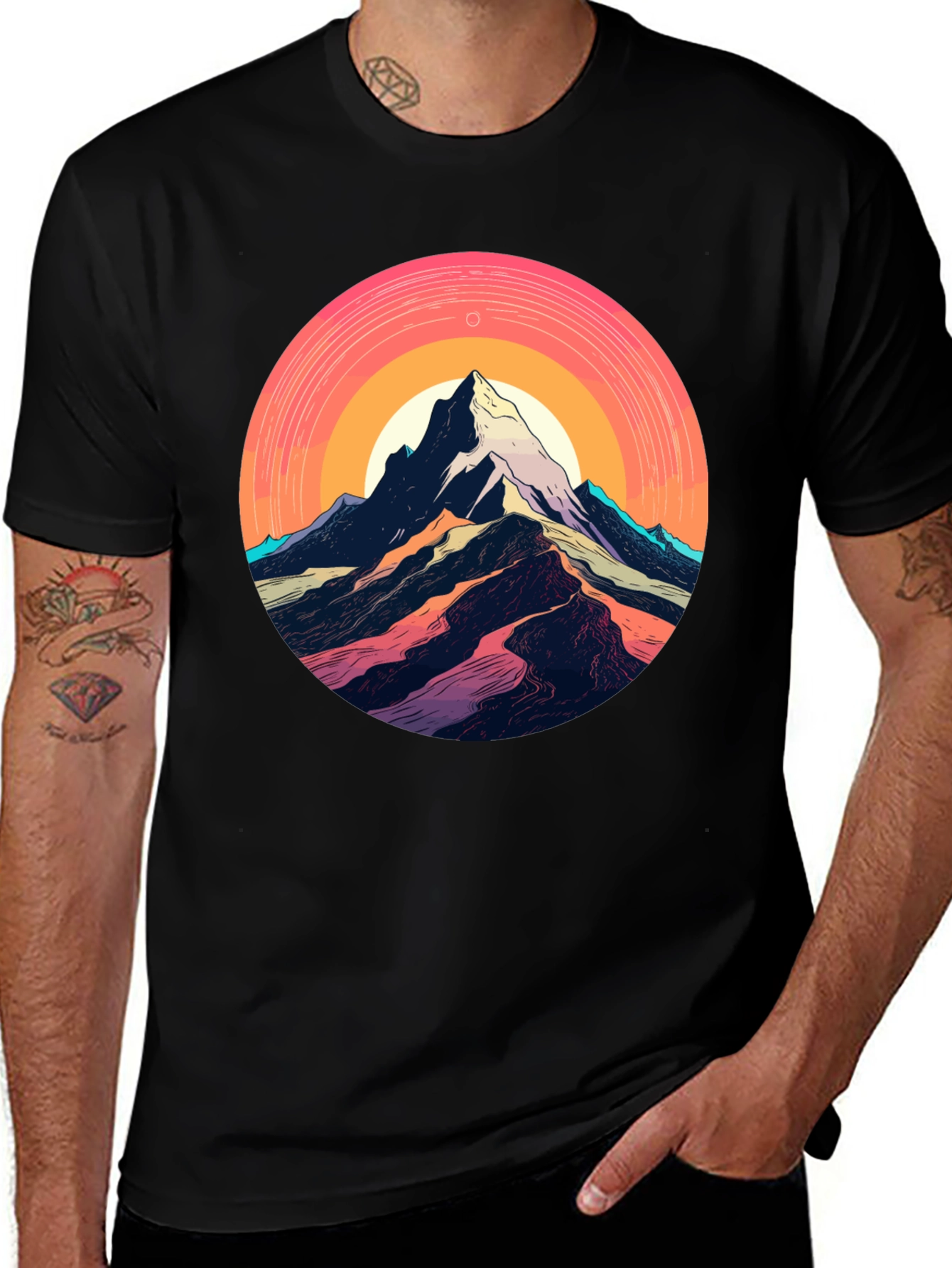 Variant 11 of Mountain Sunset Graphic Tee - Modern Adventure Shirt