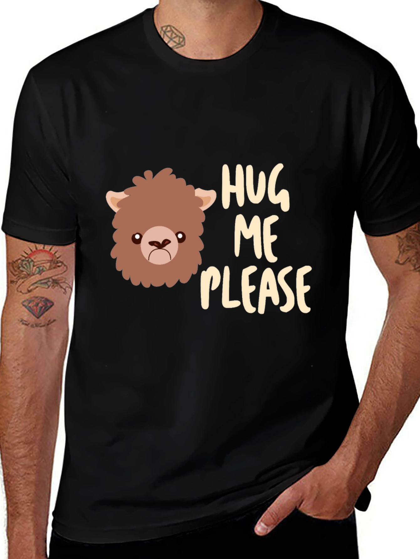 Variant 10 of Hug Me Please Black T-Shirt
