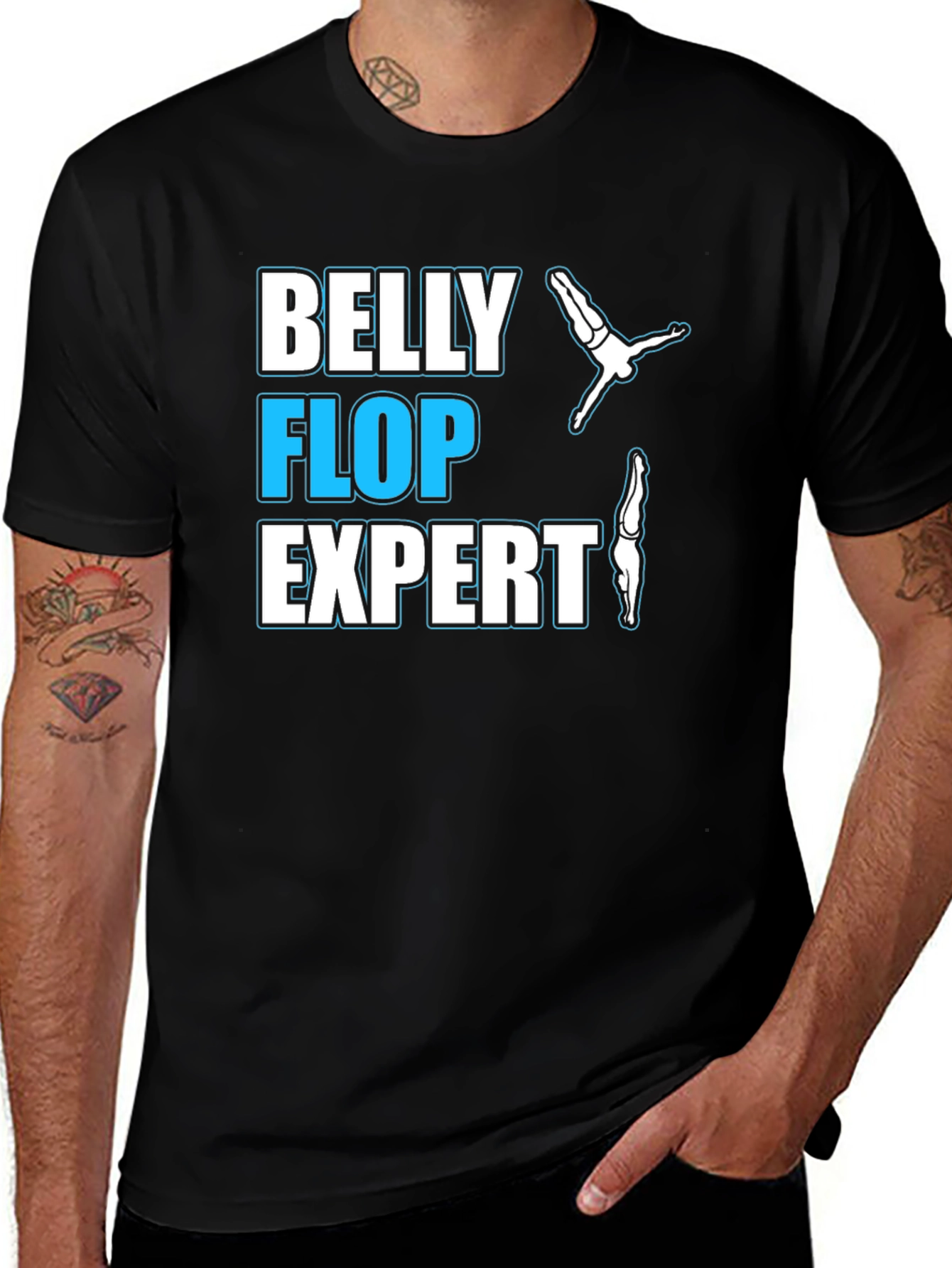 Variant 26 of Belly Flop Expert T-Shirt - Funny Diving Tee