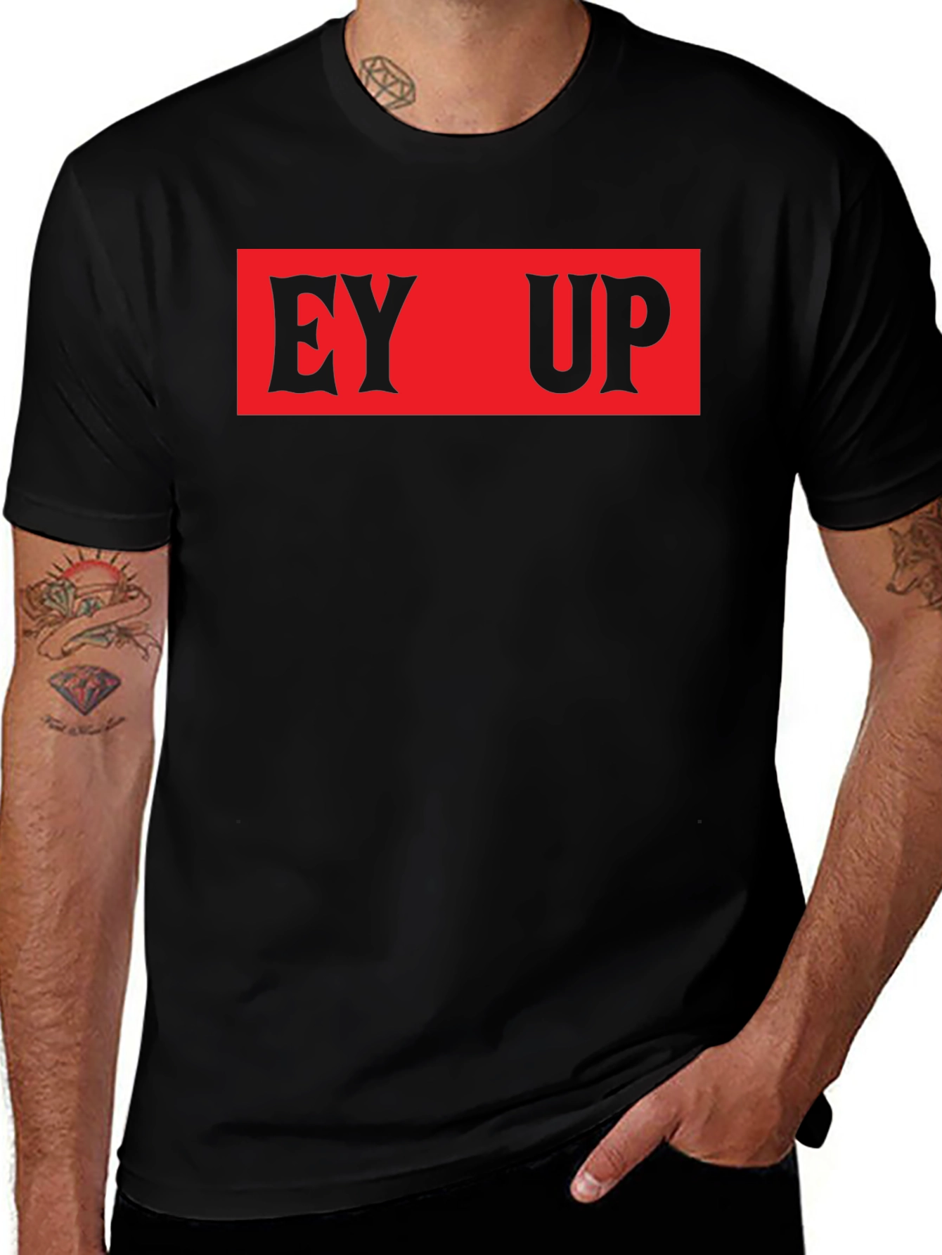 Variant 3 of EY UP Black Graphic Tee