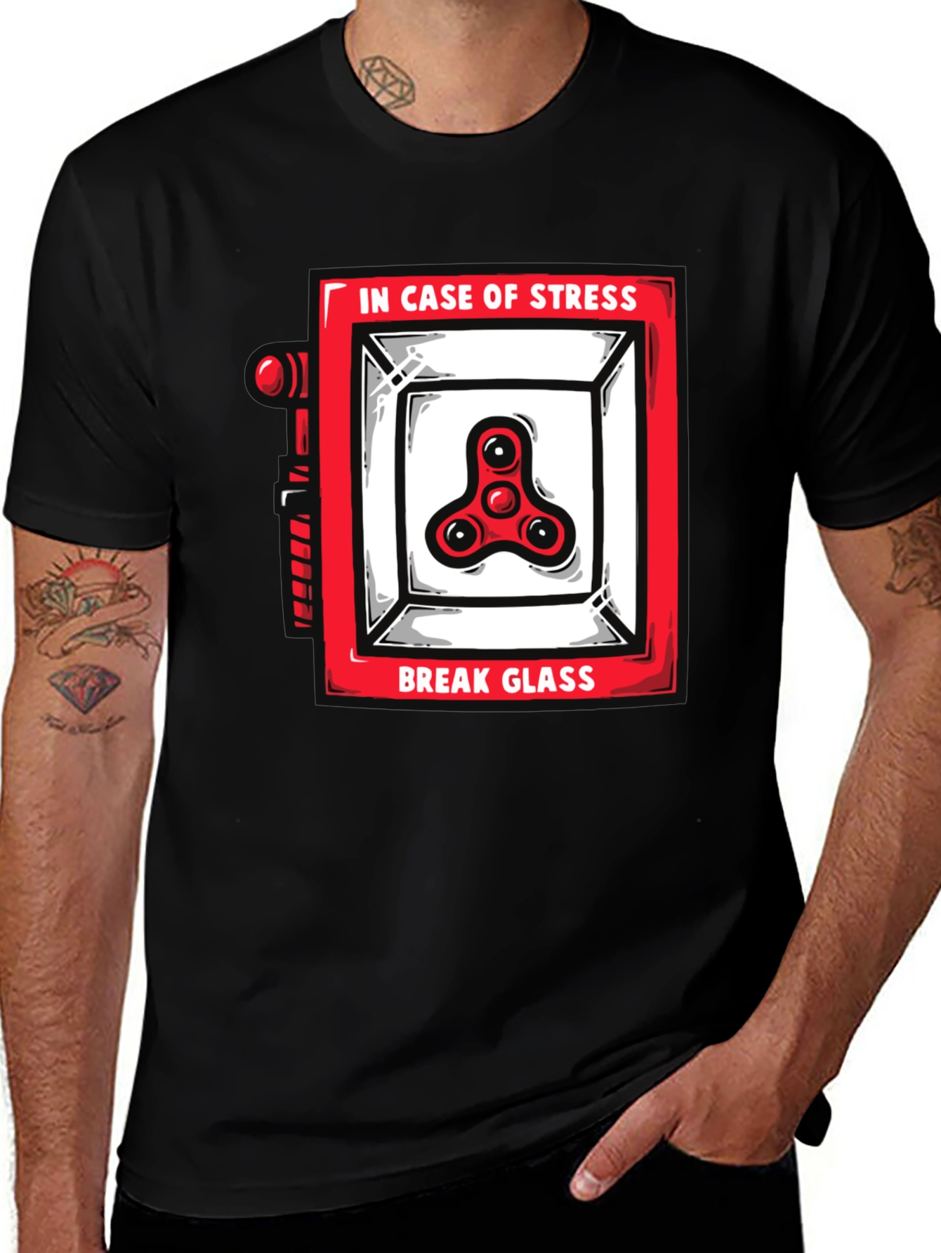 Funny Stress Relief Spinner Black T-Shirt