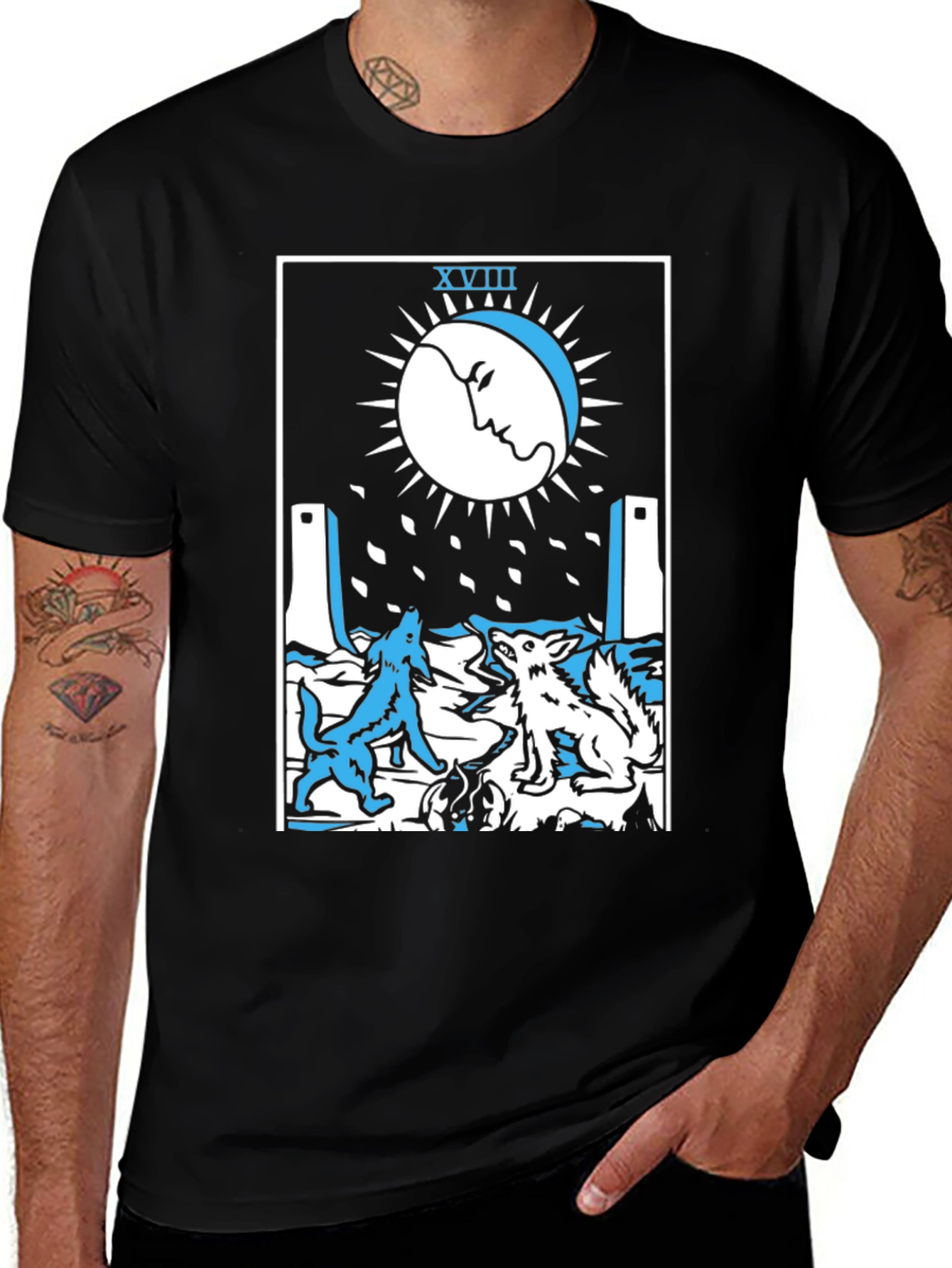 Variant 3 of The Moon Tarot Card Graphic T-Shirt