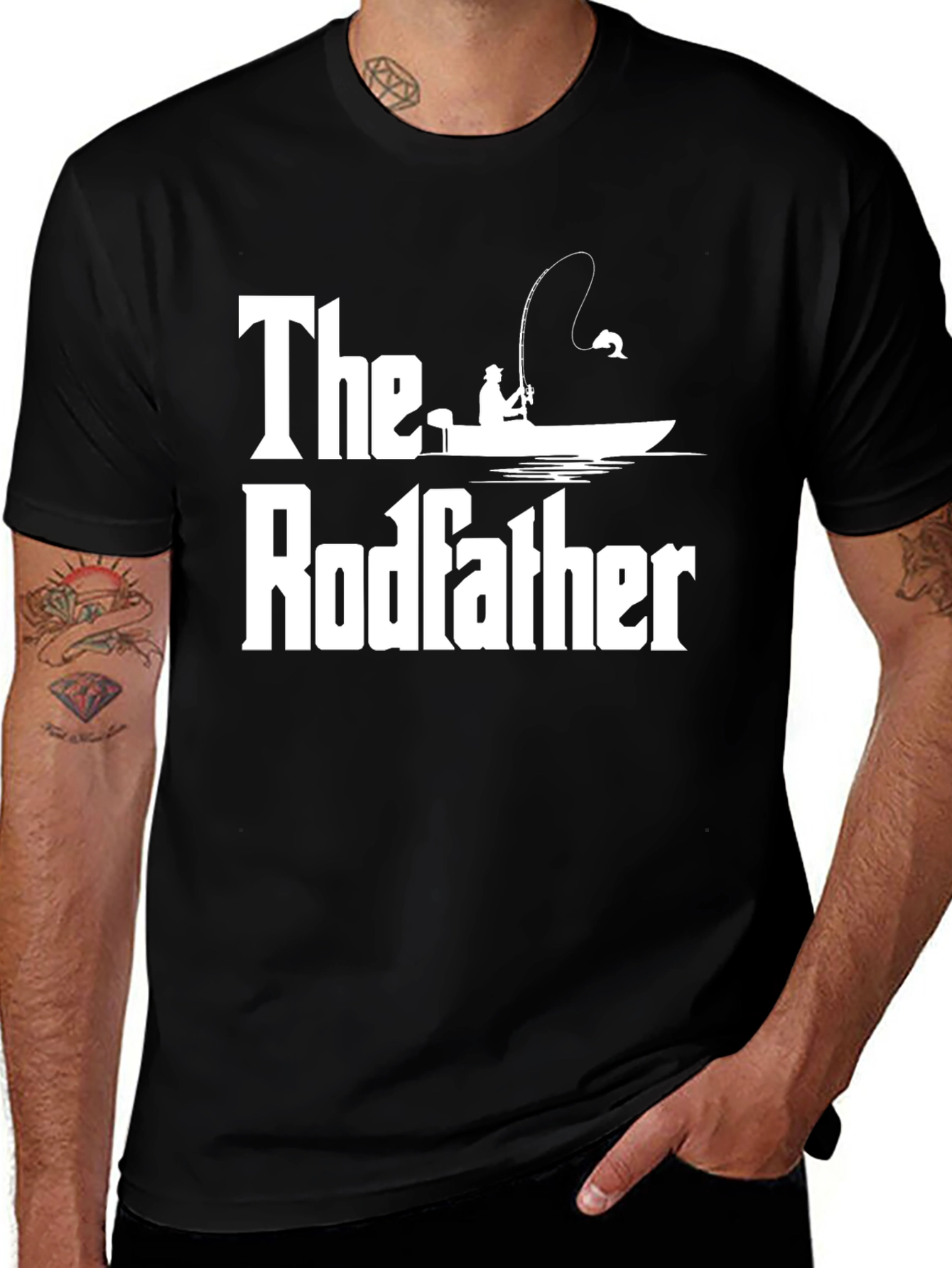 Variant 29 of The Rodfather Fishing T-Shirt - Funny Fisherman Tee