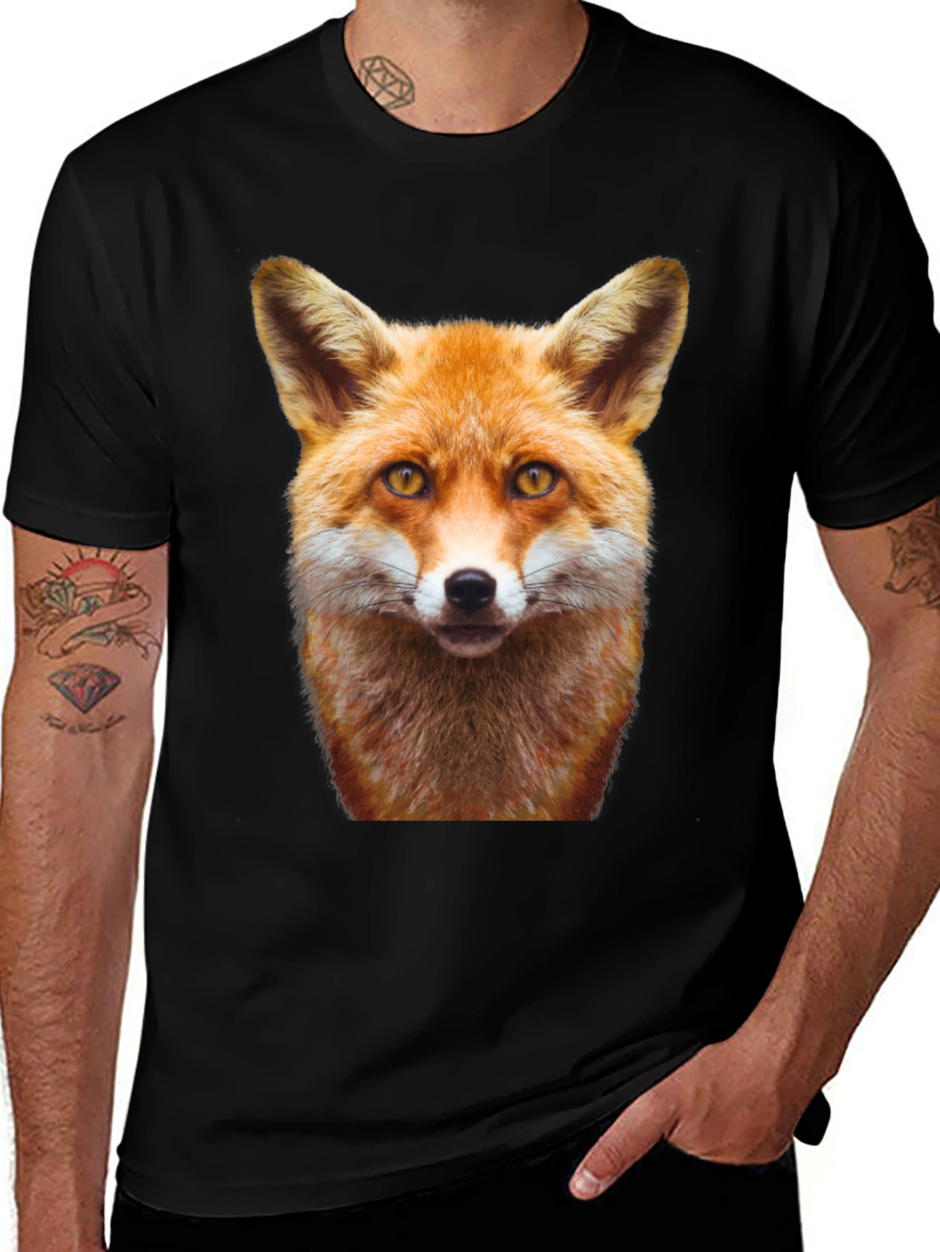 Variant 12 of Fox Head Graphic Black T-Shirt