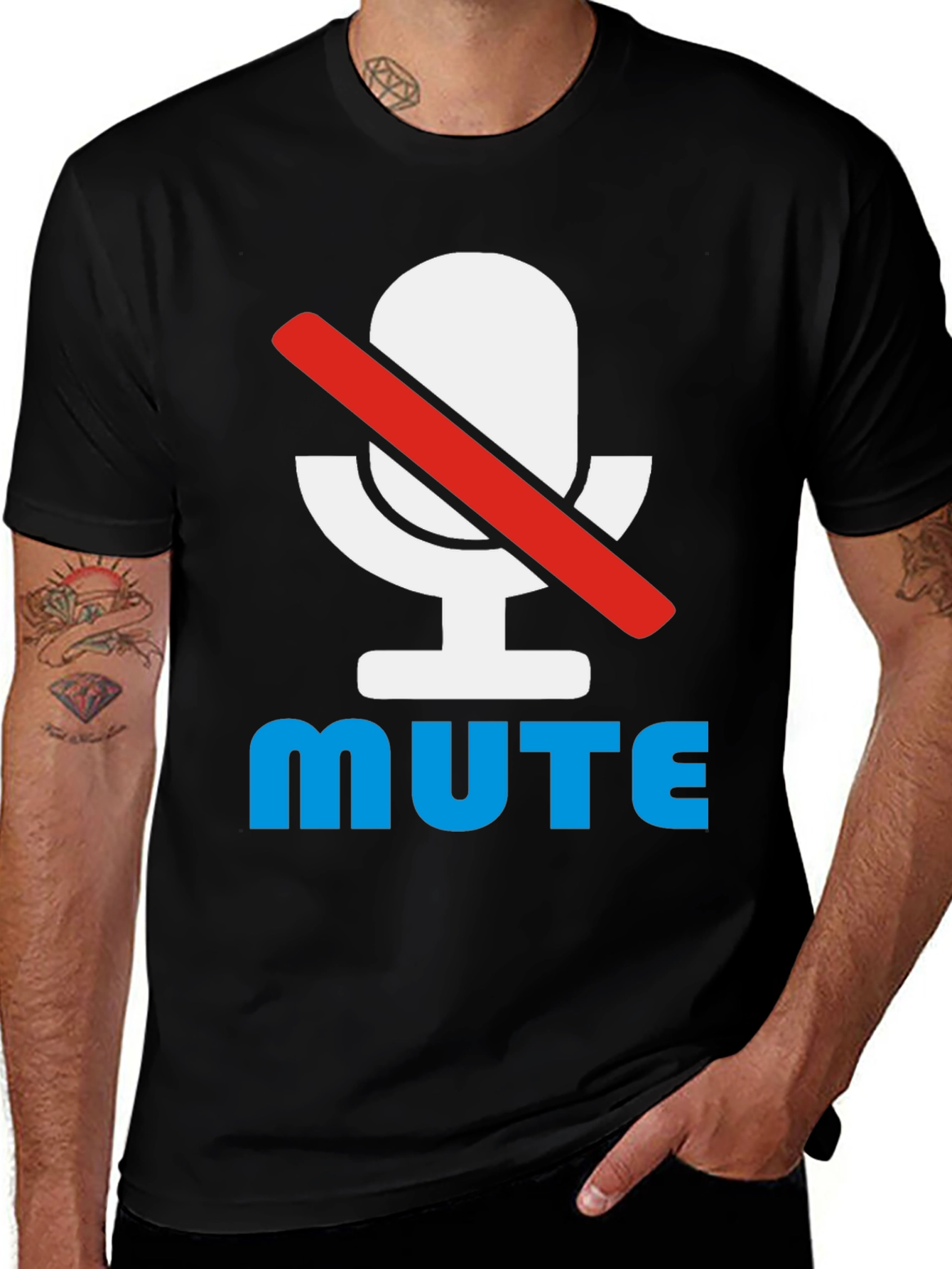 Variant 3 of Mute Microphone Graphic T-Shirt - Online Meeting Humor