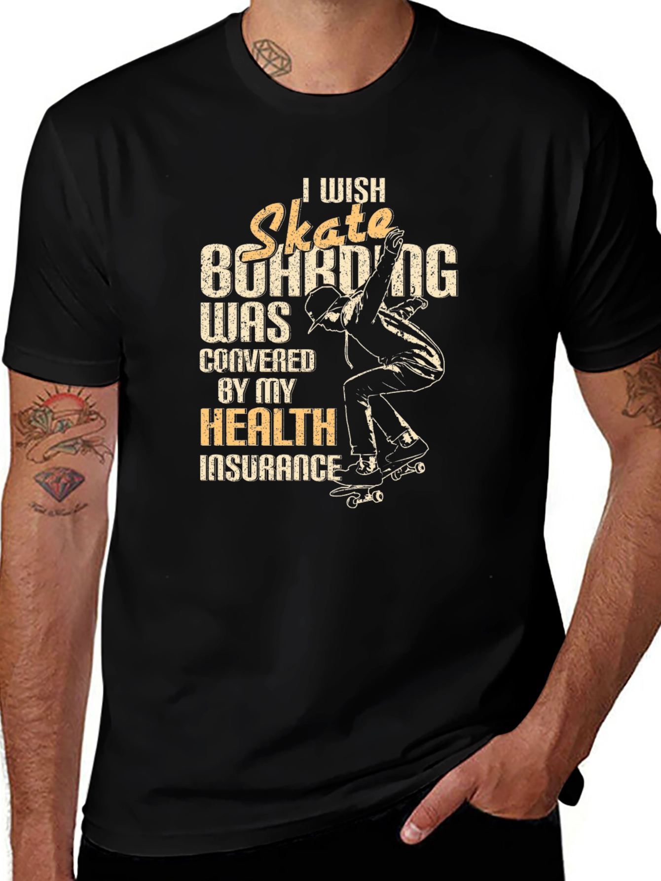Variant 11 of Skateboarding Health Insurance T-Shirt