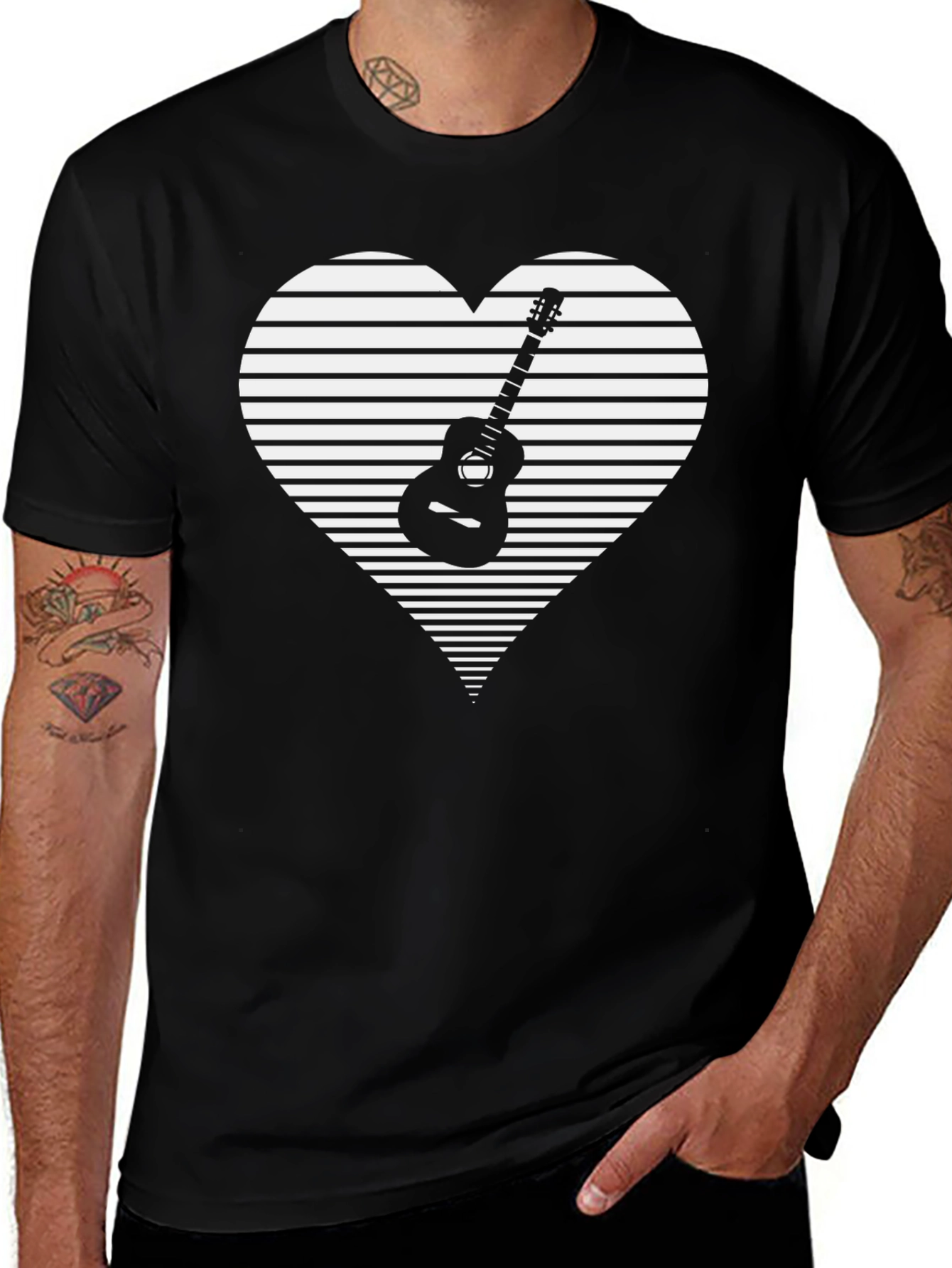 Variant 15 of Guitar Heart Graphic Tee - Music Lover Shirt