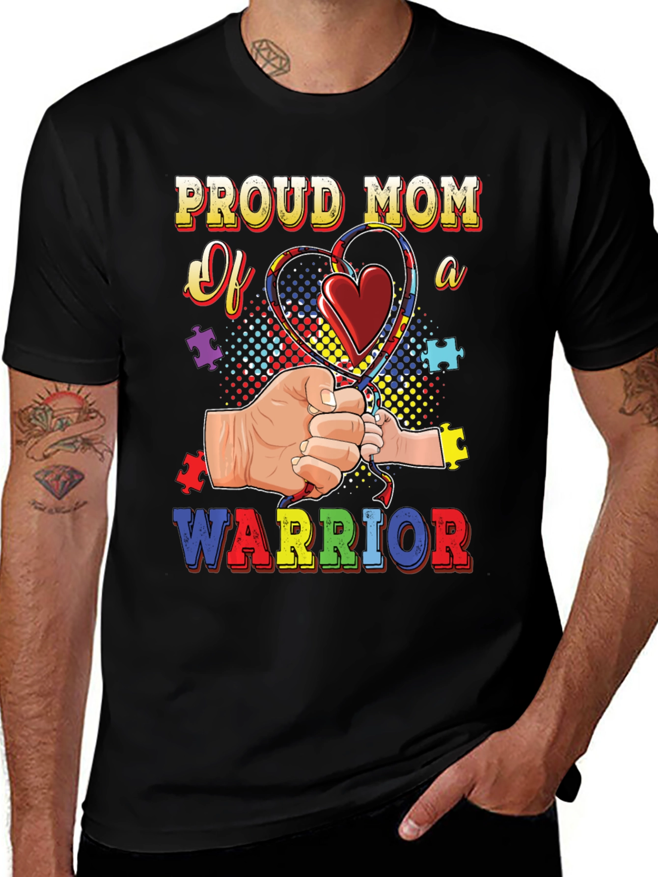 Variant 25 of Proud Mom of a Warrior Autism Awareness T-Shirt
