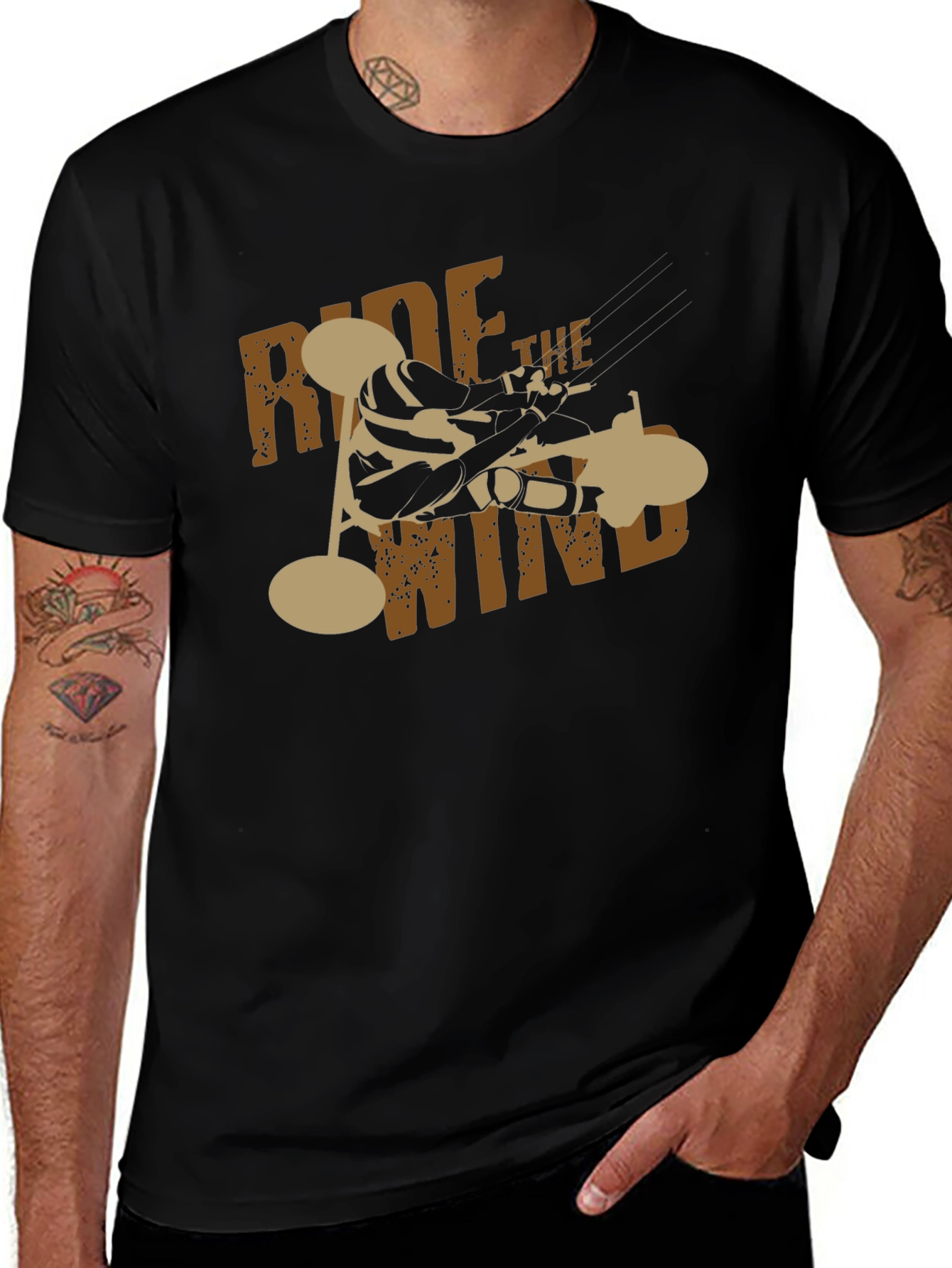 Variant 2 of Ride the Wind T-Shirt - Black Tee