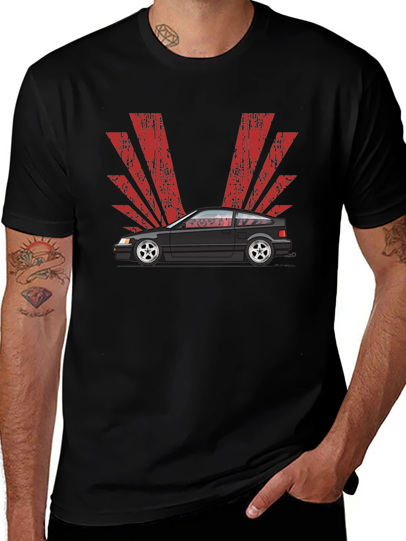 JDM Car Graphic Black T-Shirt