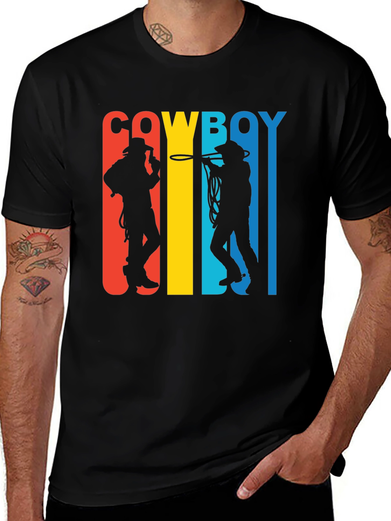Retro Cowboy Silhouette Graphic T-Shirt