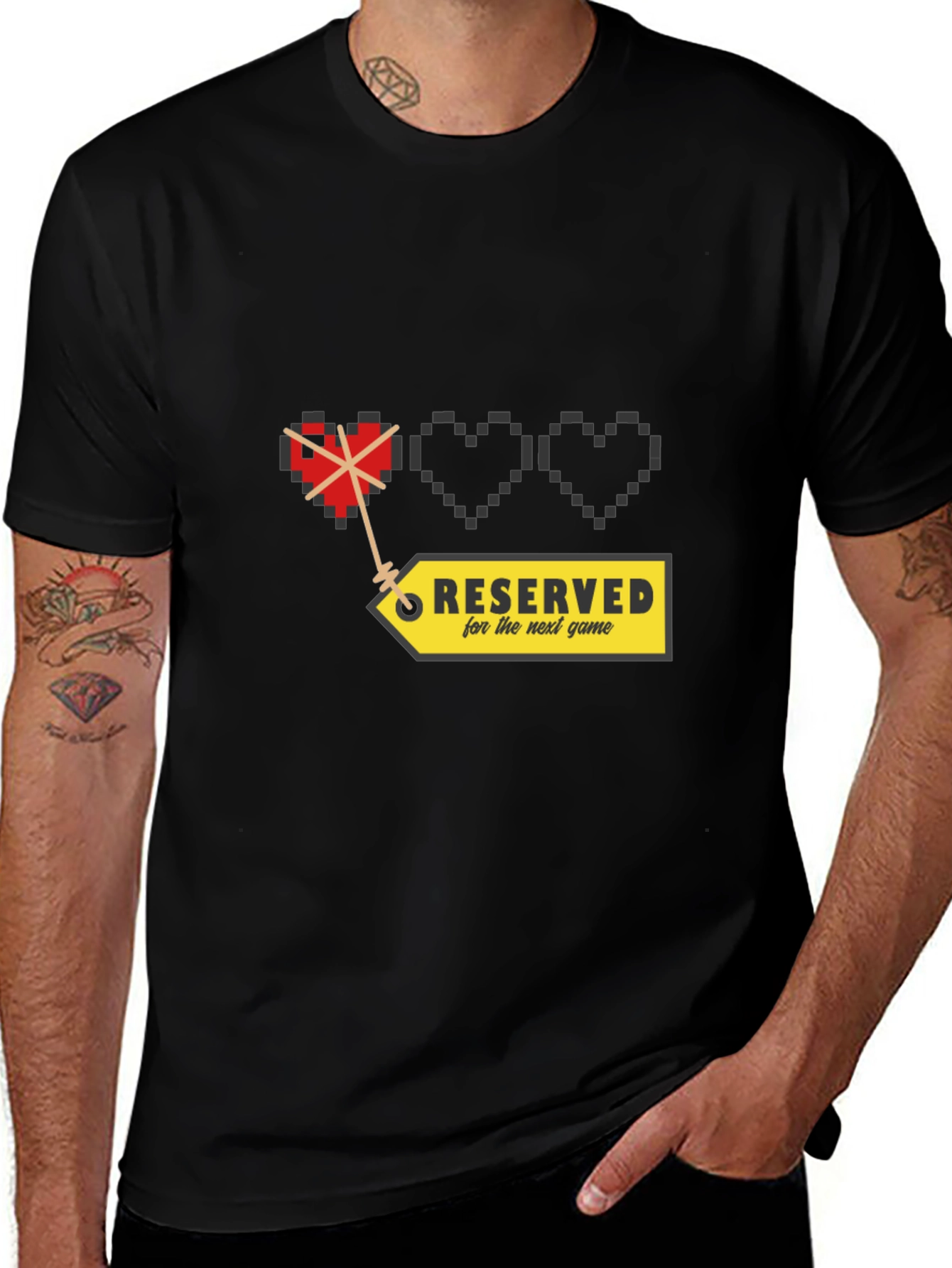 Variant 15 of Gamer Heart Pixelated T-Shirt - Reserved