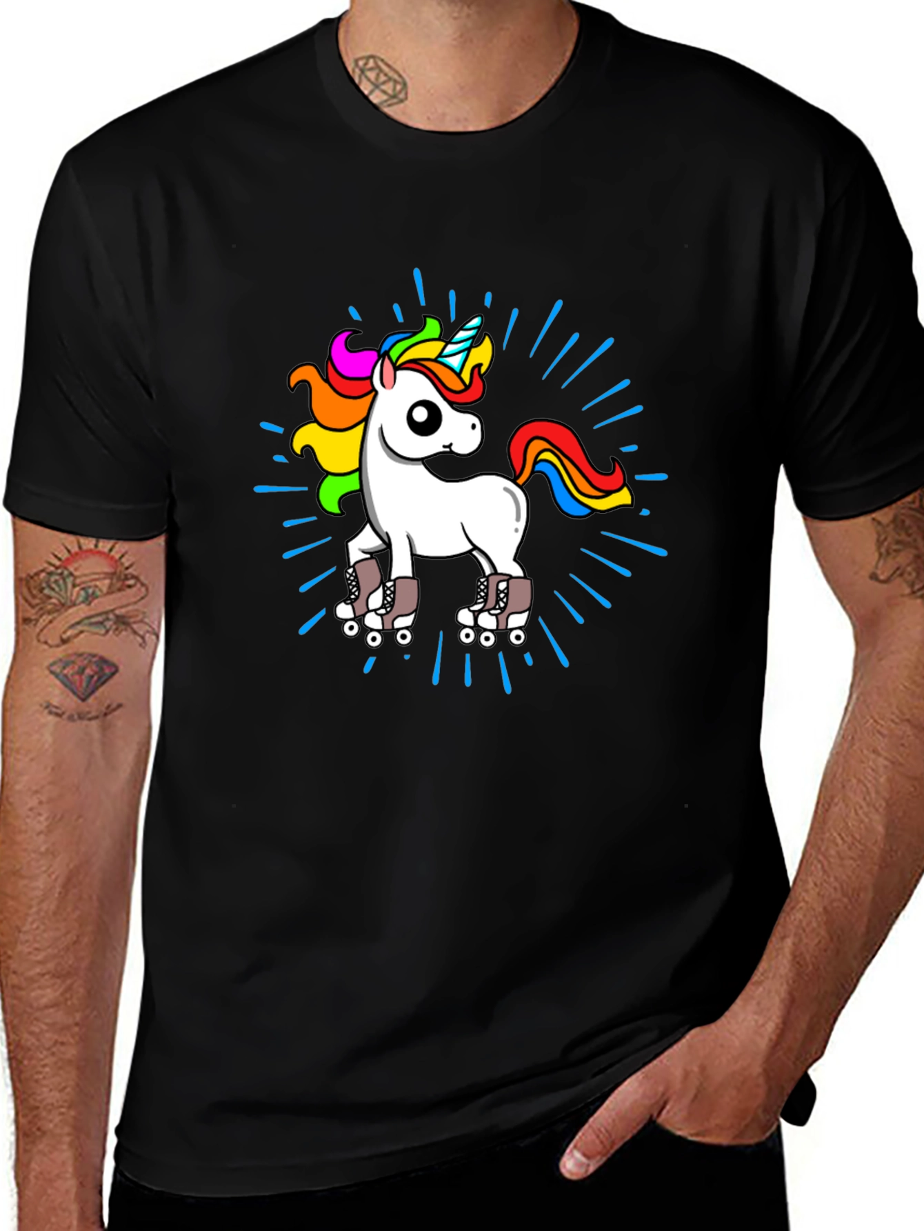 Variant 4 of Unicorn Roller Skate T-Shirt