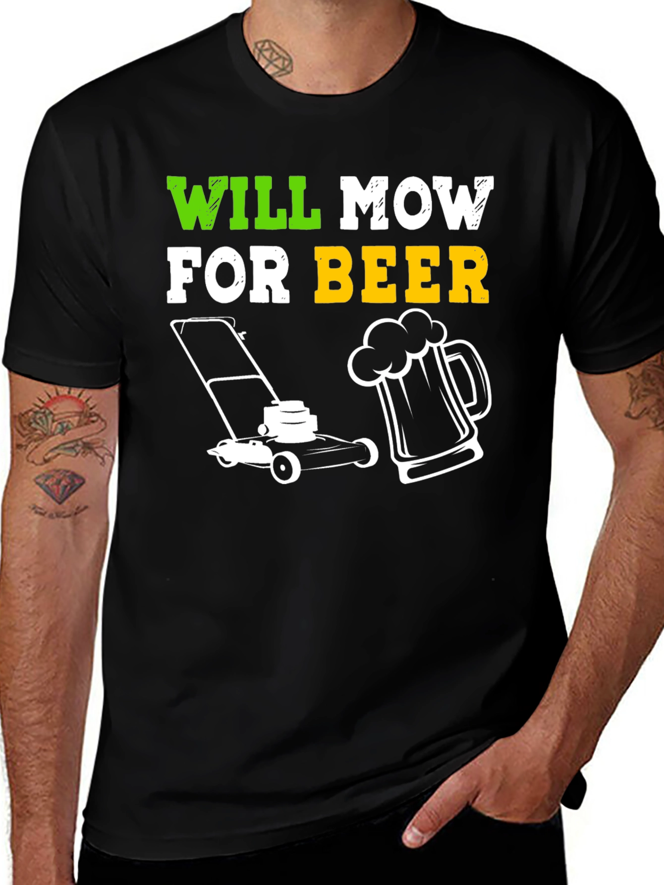 Variant 4 of Will Mow for Beer T-Shirt