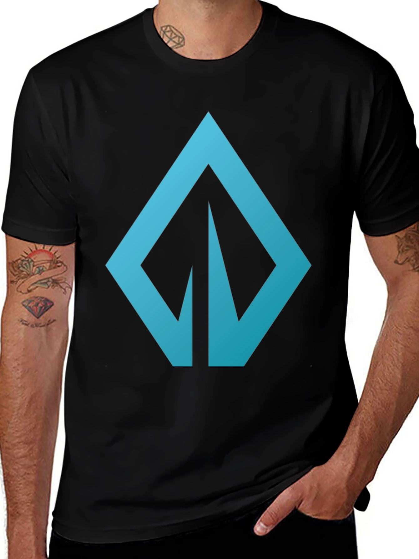 Variant 19 of Modern Blue Logo Graphic Tee - Casual Style