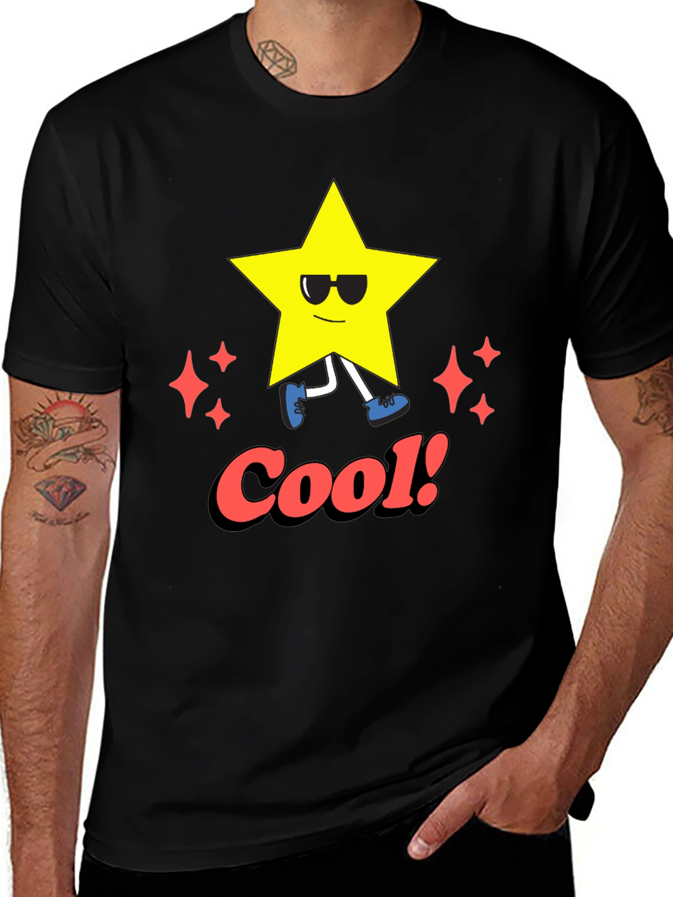Variant 30 of Cool Star Graphic Tee - Black Casual T-Shirt