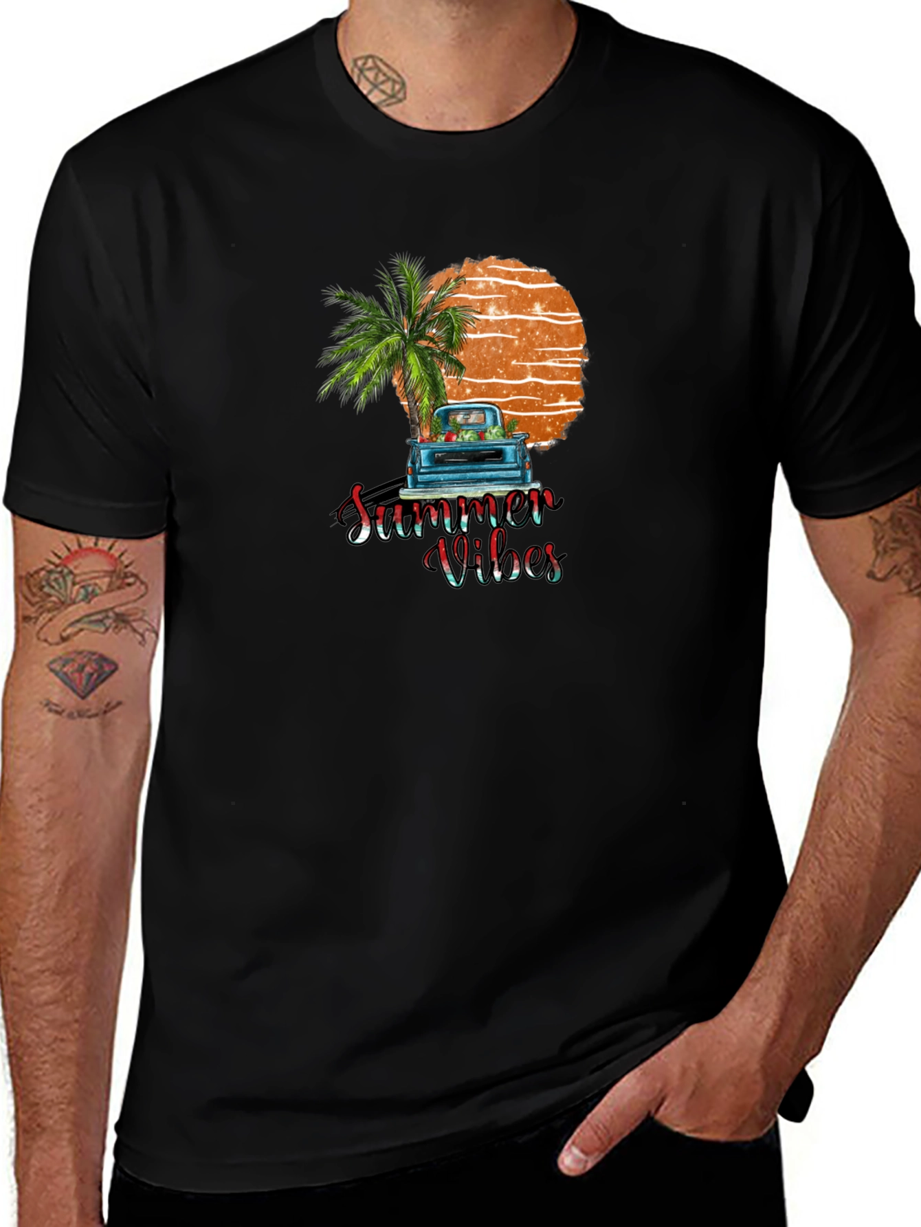 Variant 5 of Summer Vibes Graphic Tee - Black