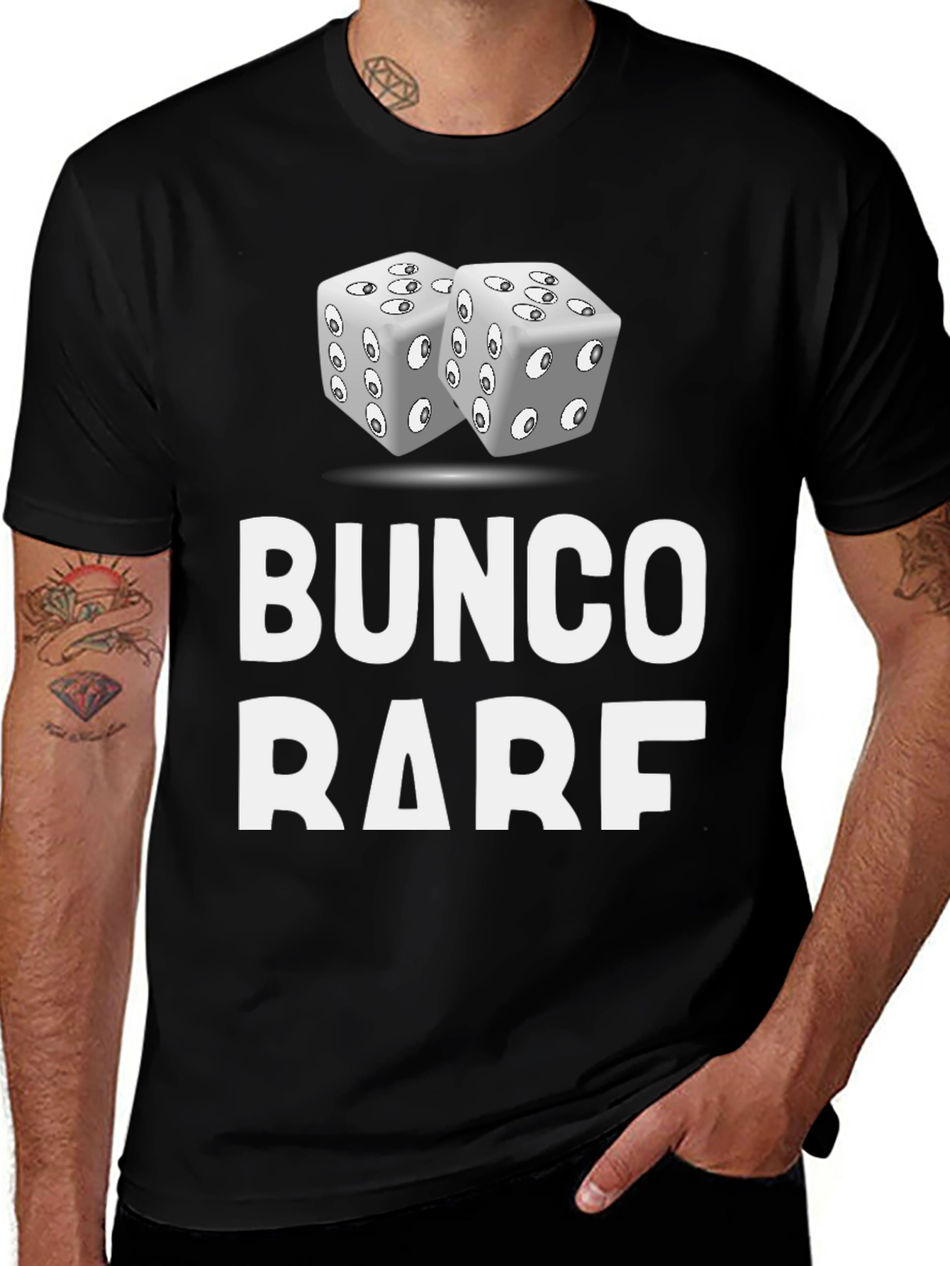 Bunco Rare T-Shirt with Dice Graphic - Novelty Tee