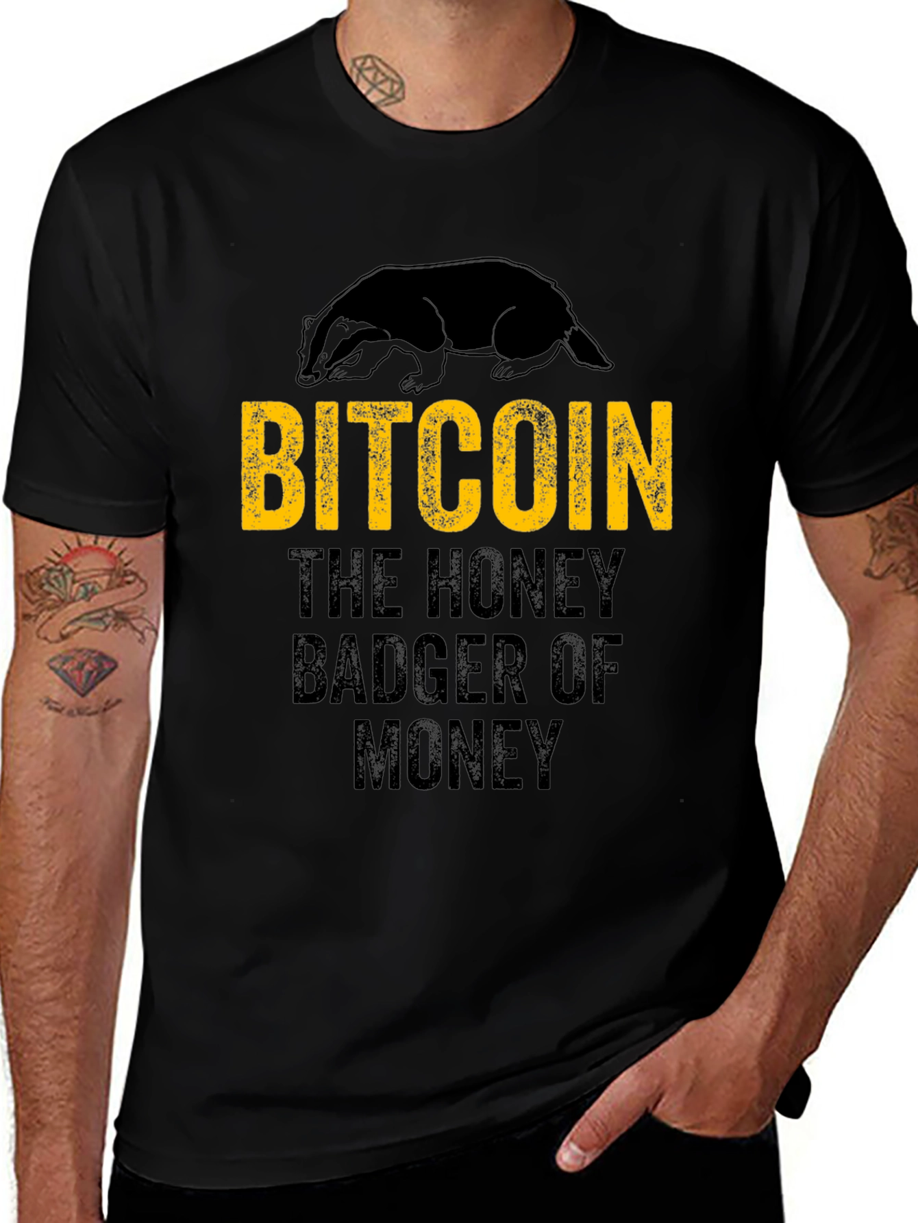 Bitcoin Honey Badger T-Shirt - Crypto Inspired Tee