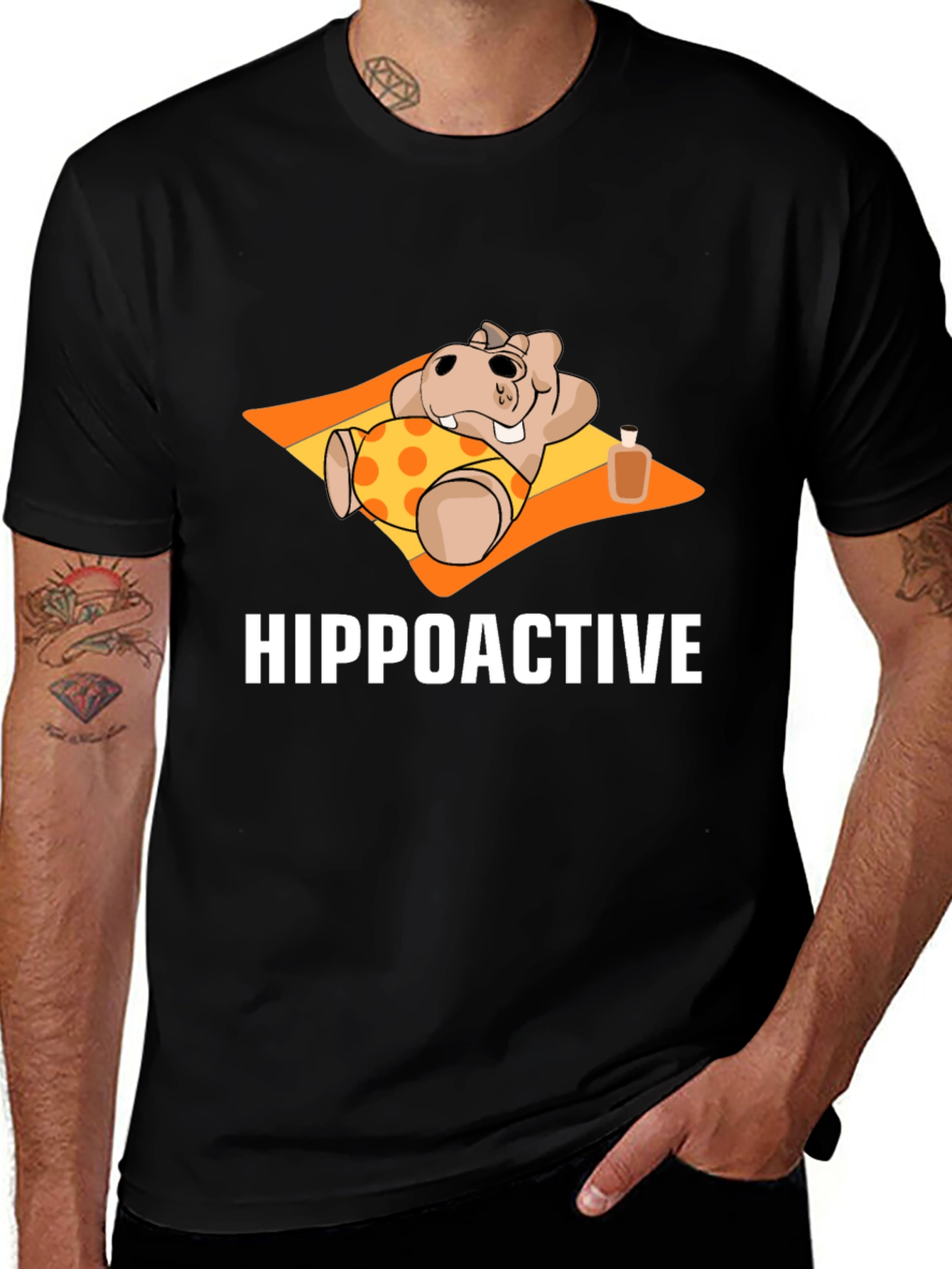 Variant 23 of Hippoactive Black T-Shirt - Relaxed Fit
