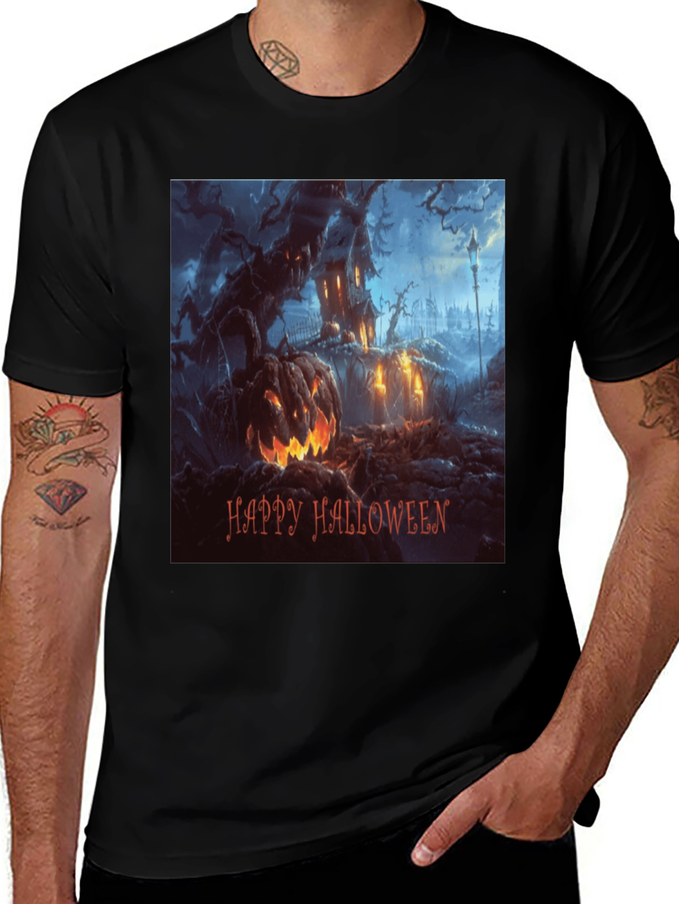 Happy Halloween T-Shirt, Spooky Pumpkin Design