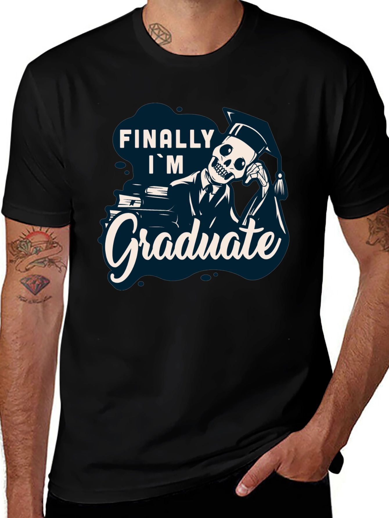 Variant 21 of Finally I'm Graduate Funny Skeleton T-Shirt