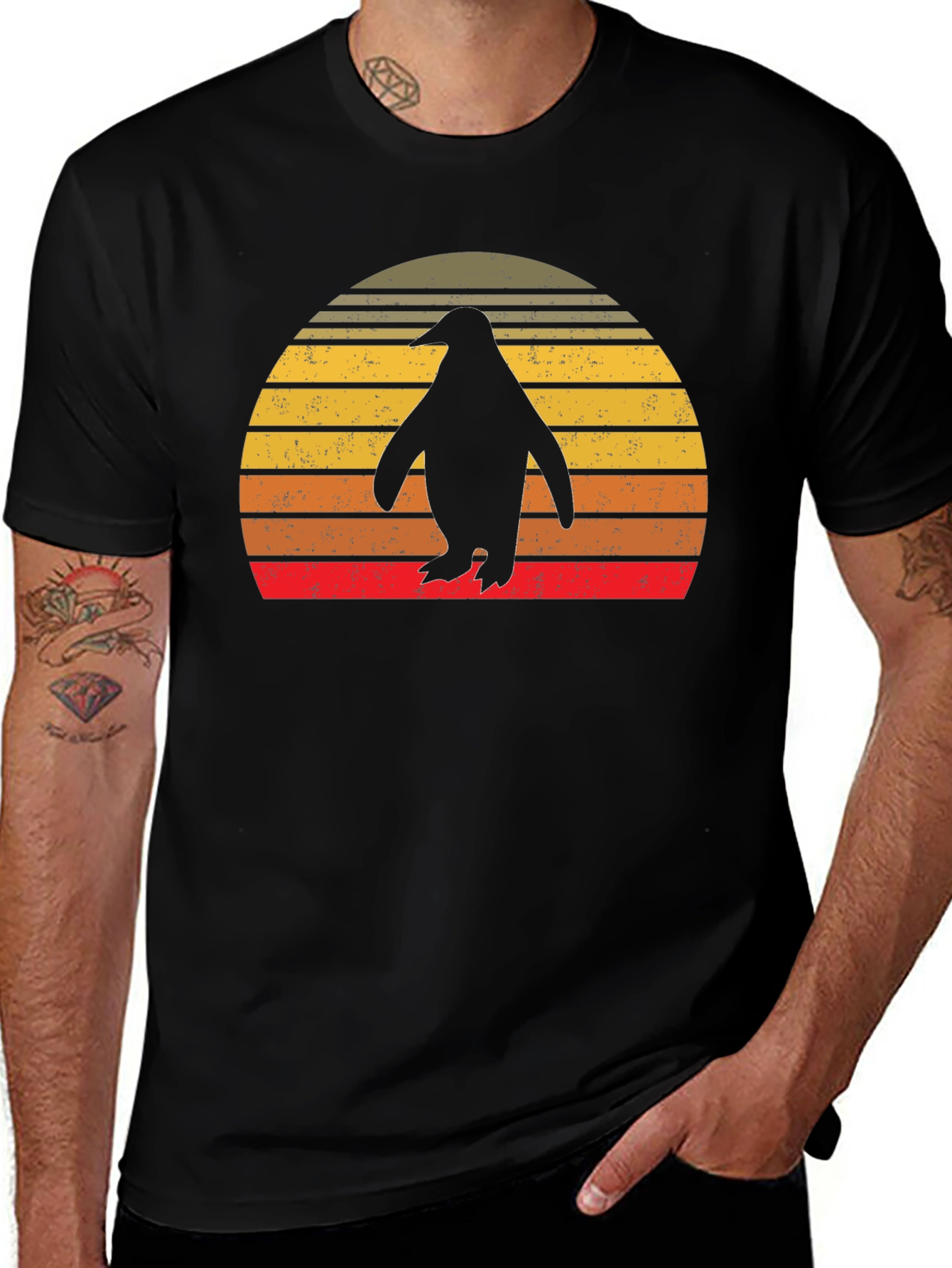 Variant 27 of Retro Penguin Sunset T-Shirt