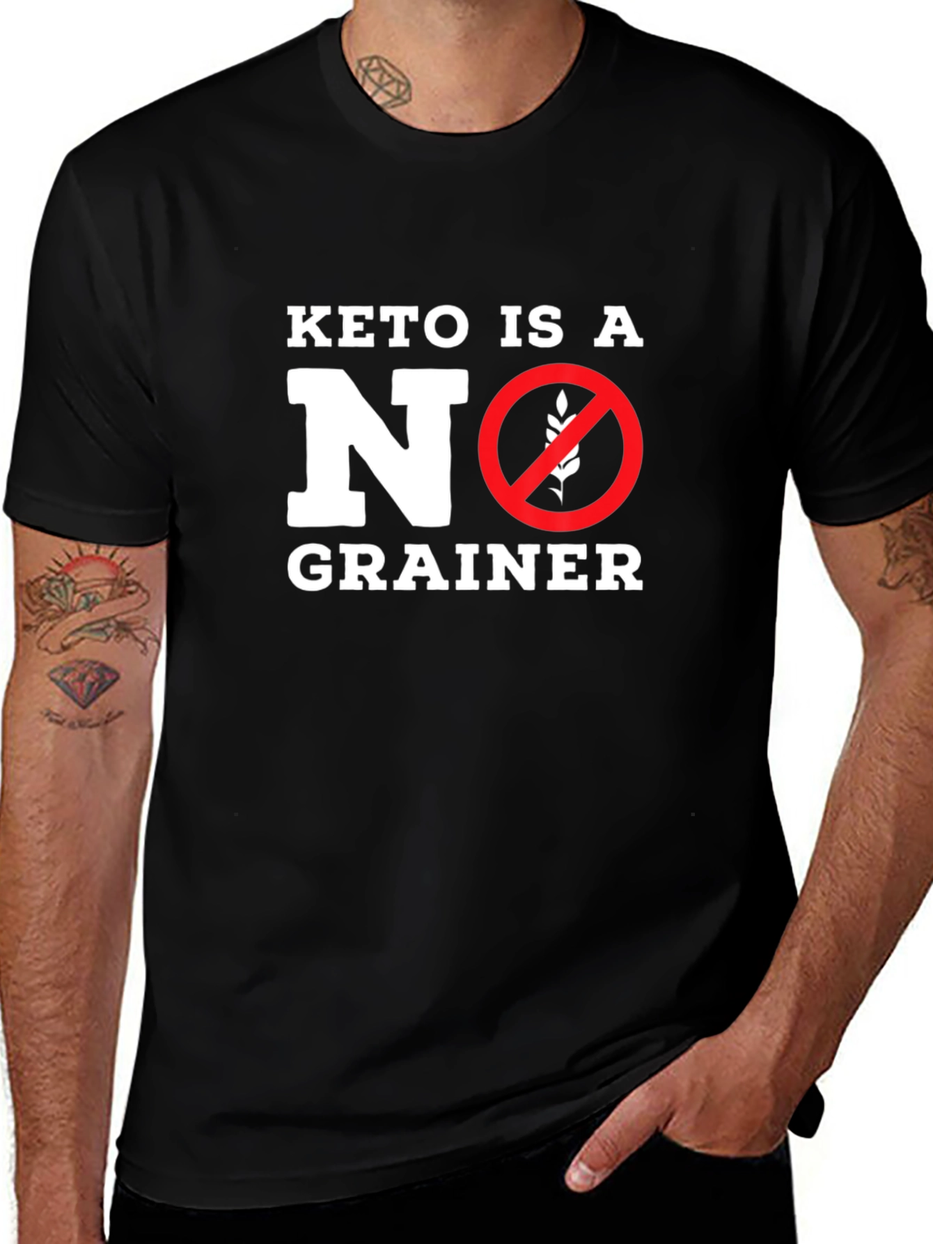 Keto No Grainer Black T-Shirt