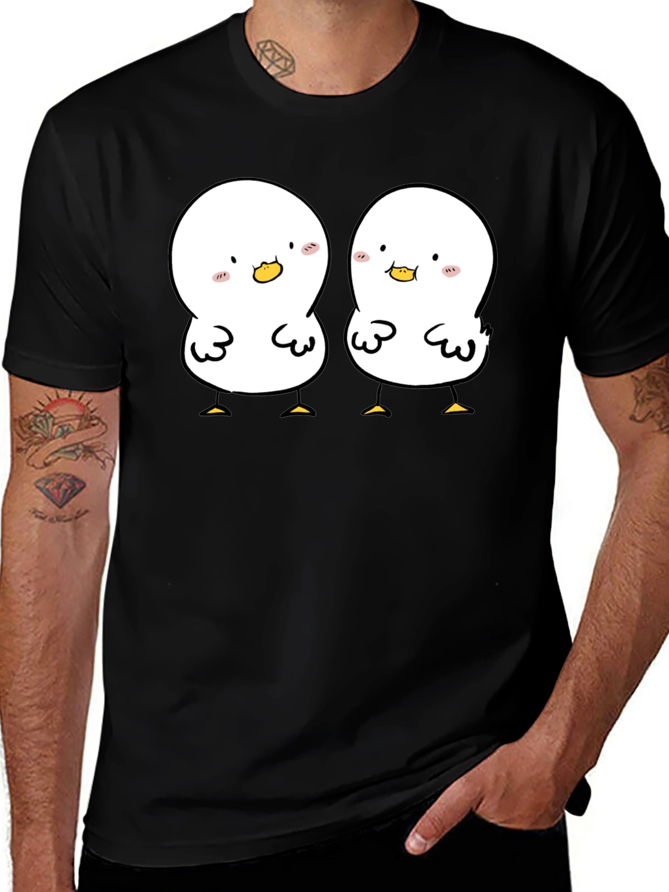 Variant 6 of Cute Duckling Graphic Tee - Soft Black Cotton Shirt