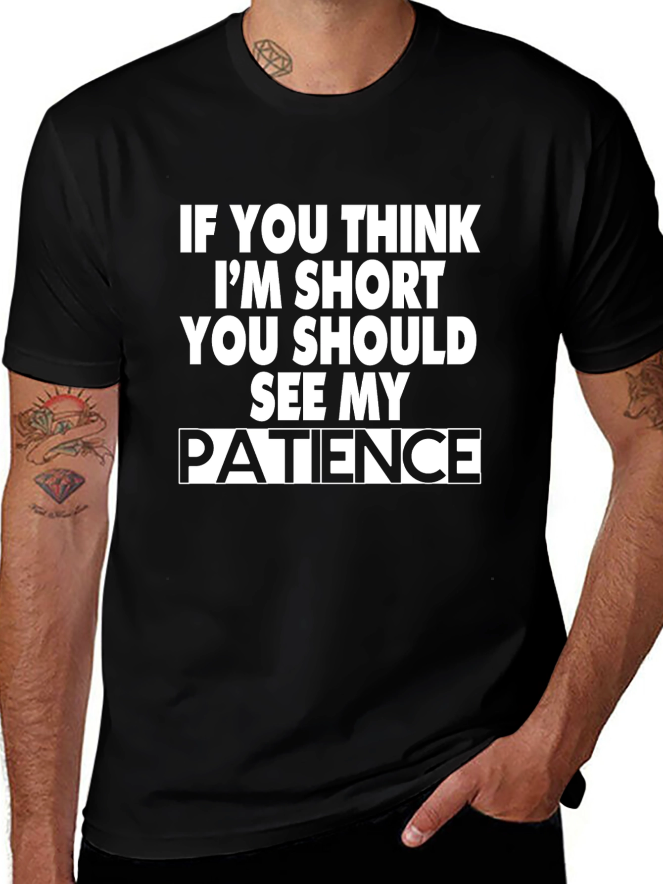 Variant 22 of Funny Short Patience T-Shirt Novelty Sarcastic Tee