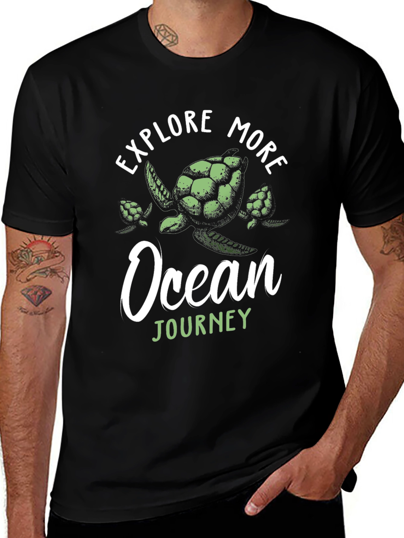 Variant 9 of Explore Ocean Journey Turtle Graphic Tee