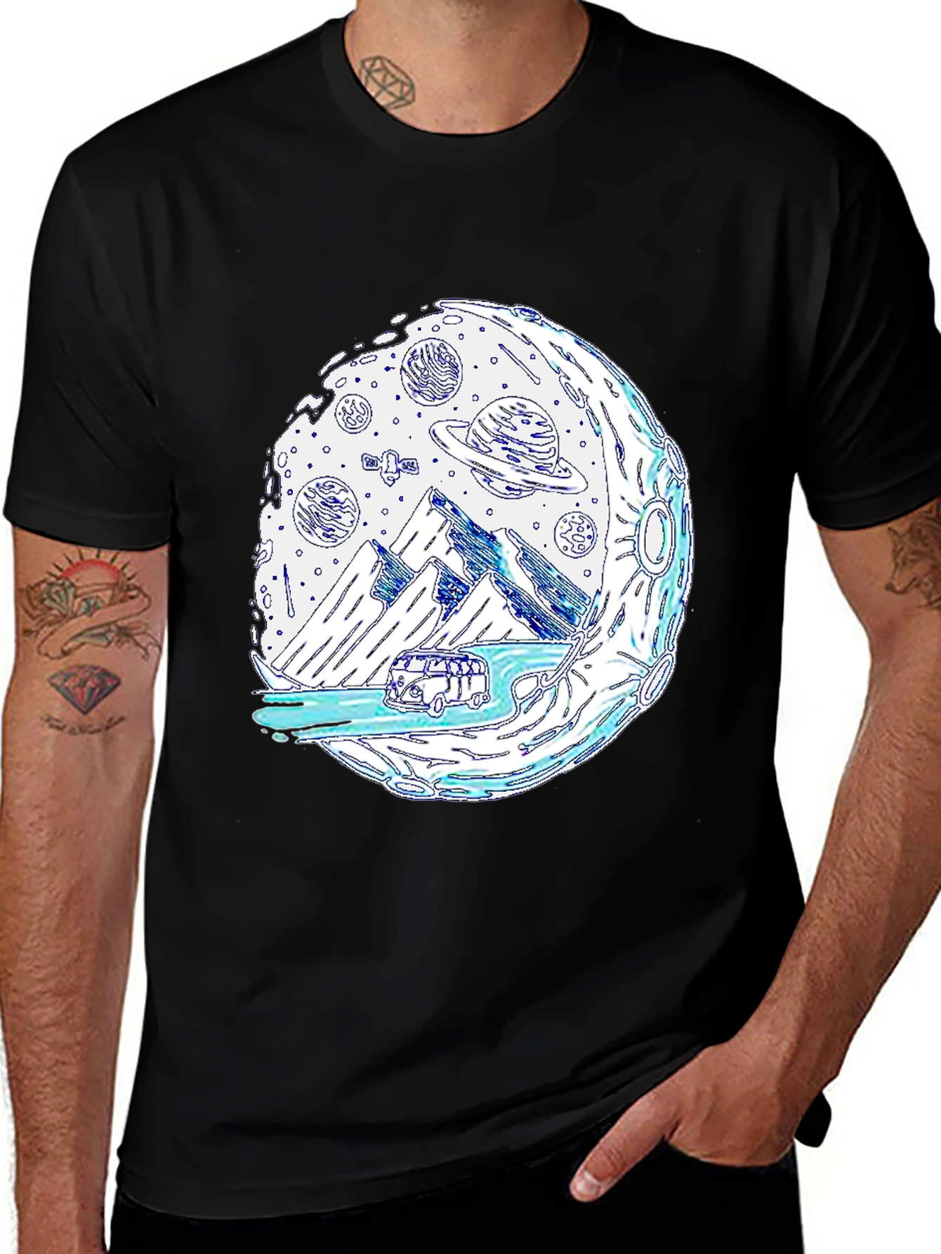 Variant 30 of Cosmic Mountain Adventure Black T-Shirt