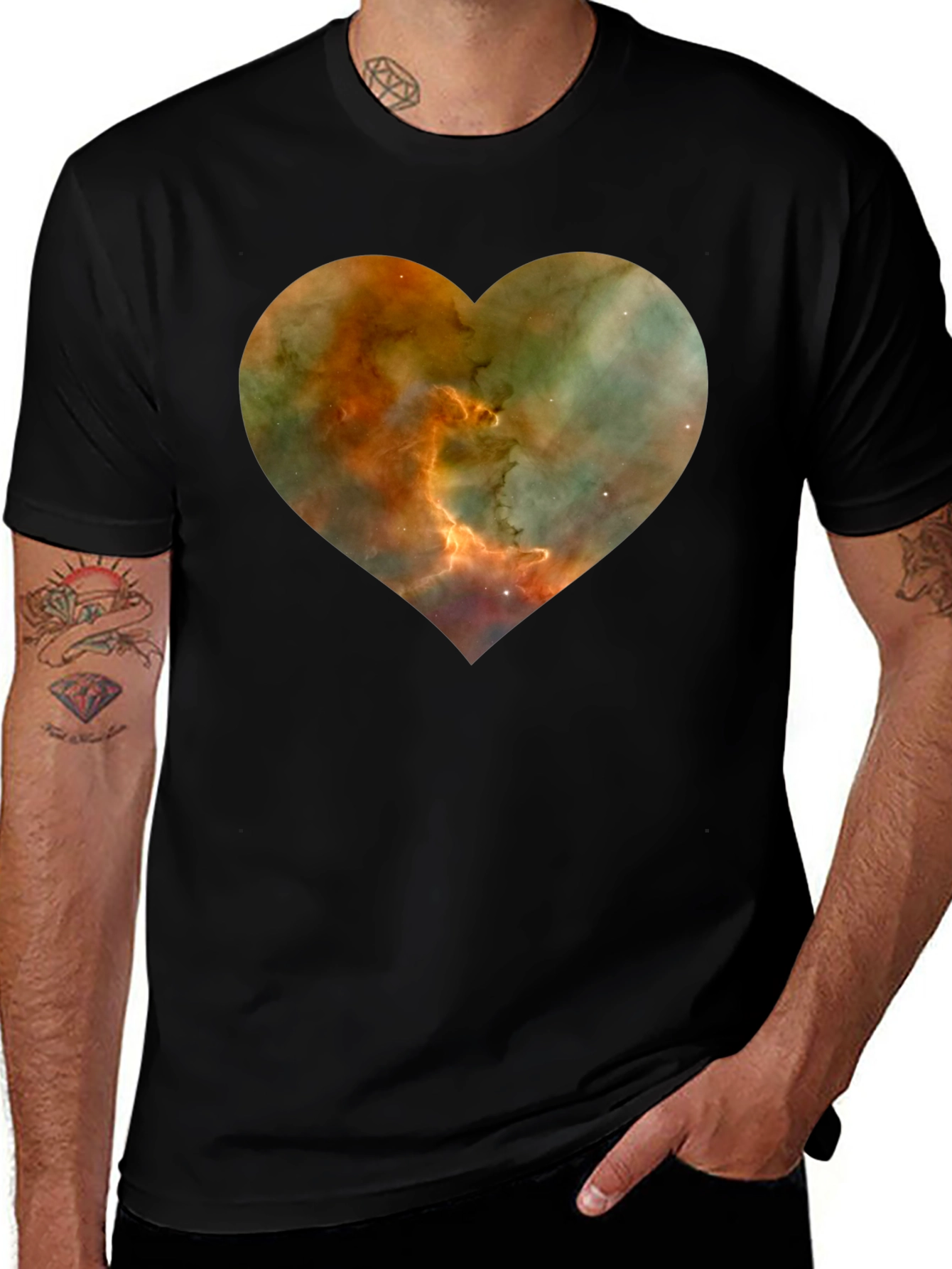 Variant 10 of Nebula Heart Black Graphic Tee