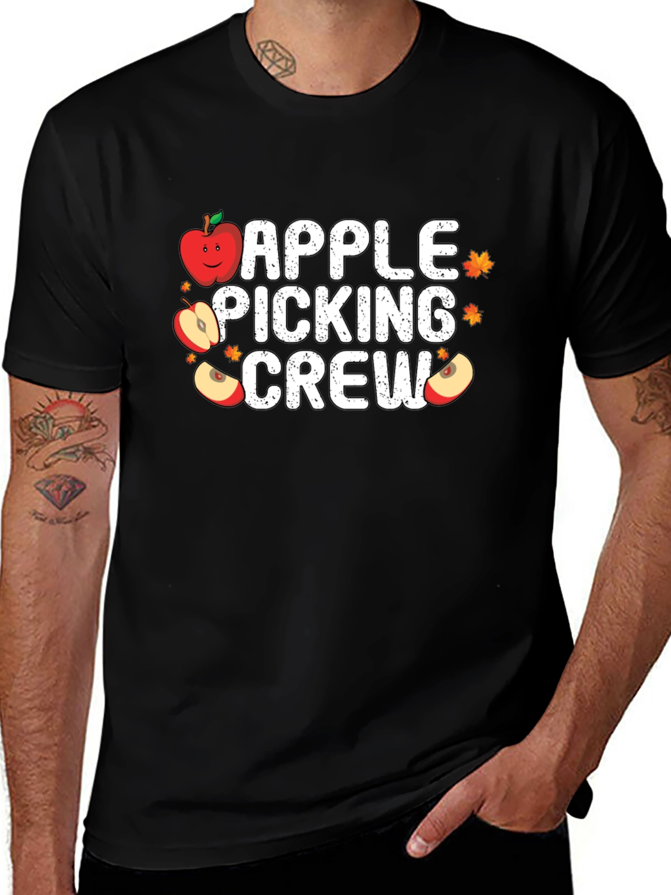 Variant 28 of Apple Picking Crew T-Shirt - Fall Harvest Tee