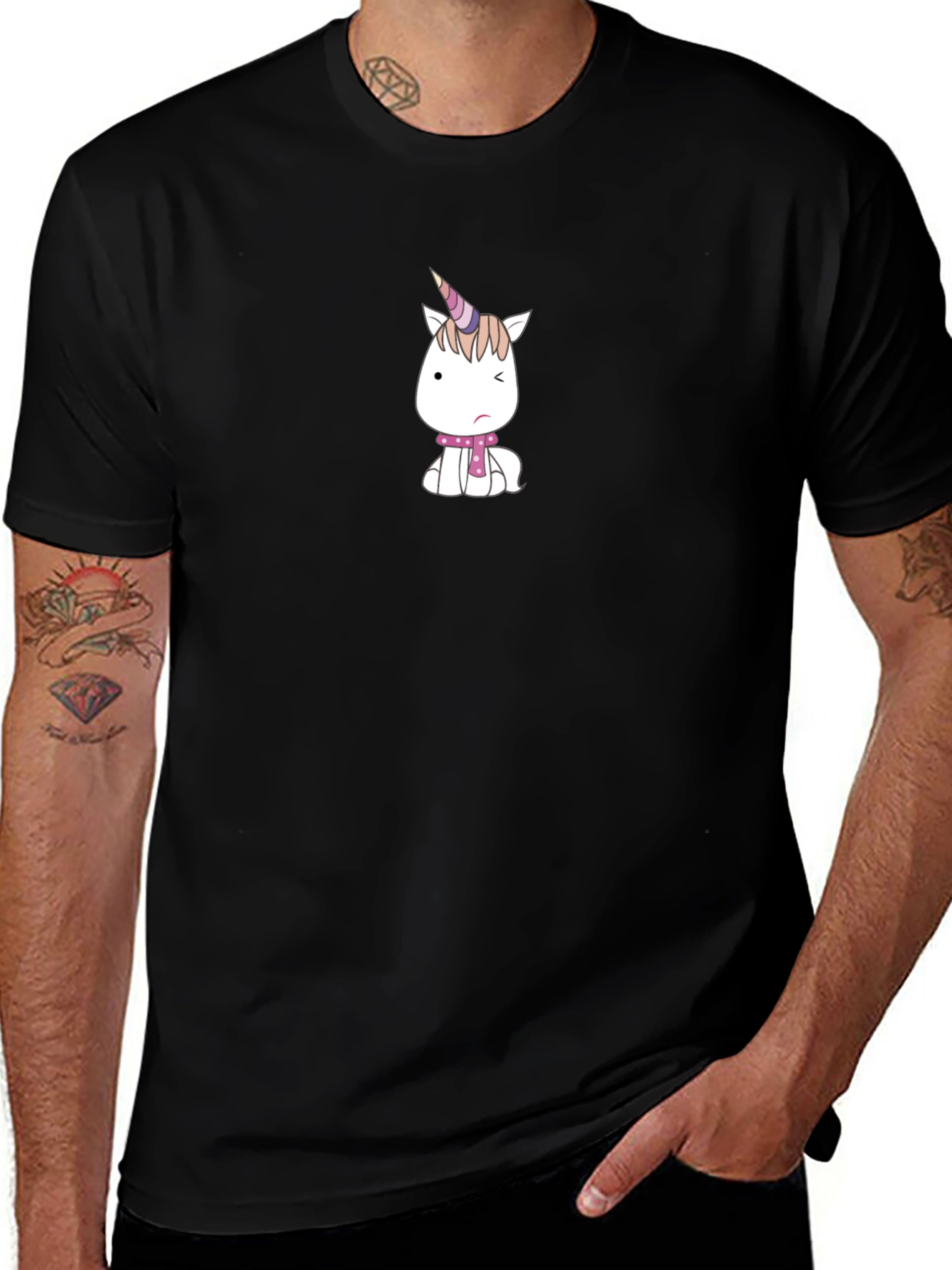 Variant 23 of Unicorn Graphic Tee - Men's Black T-Shirt