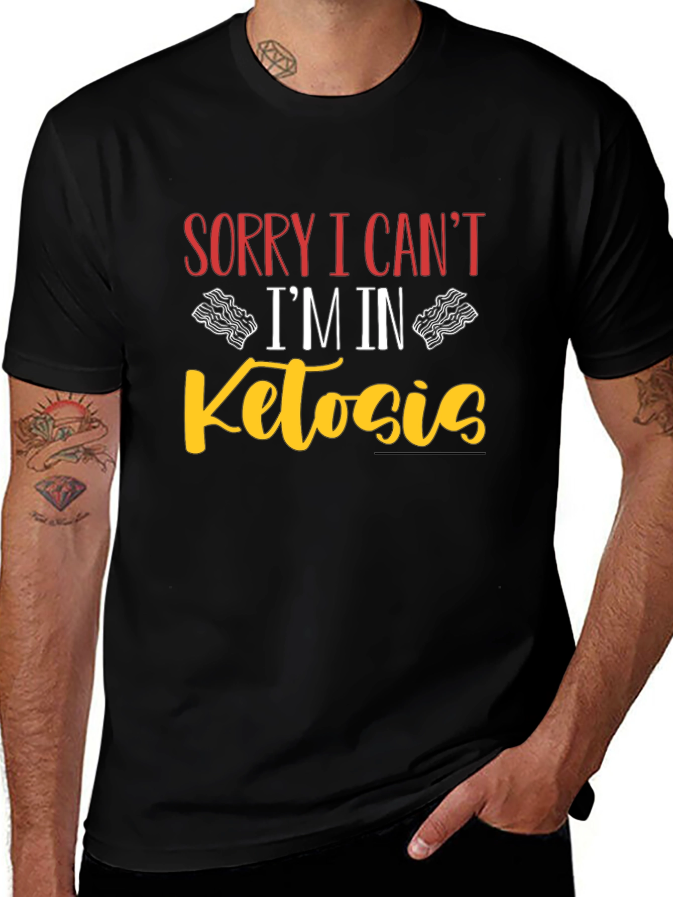 Sorry I Can't I'm In Ketosis Black T-Shirt