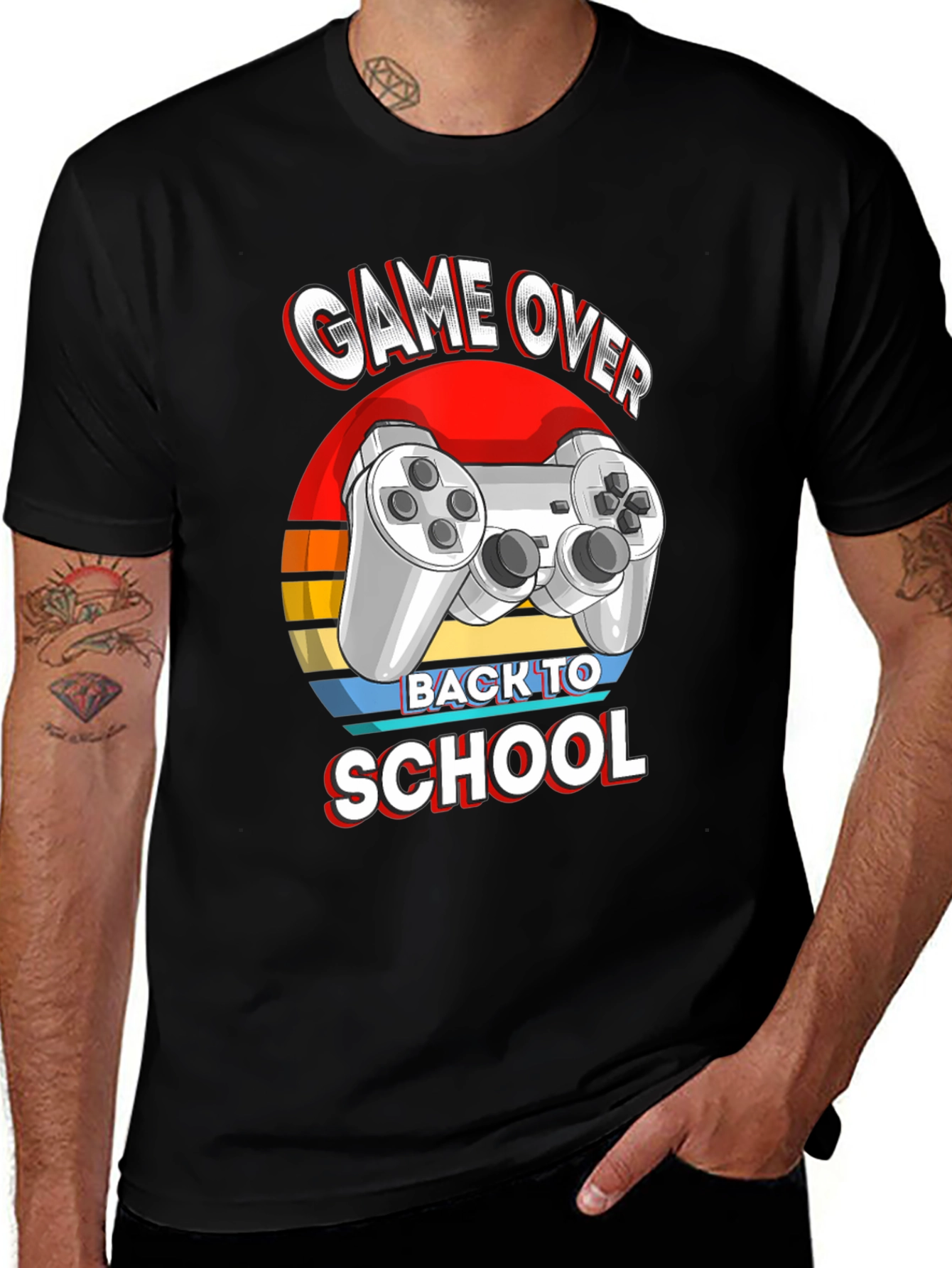 Variant 30 of Game Over Back To School Black T-Shirt
