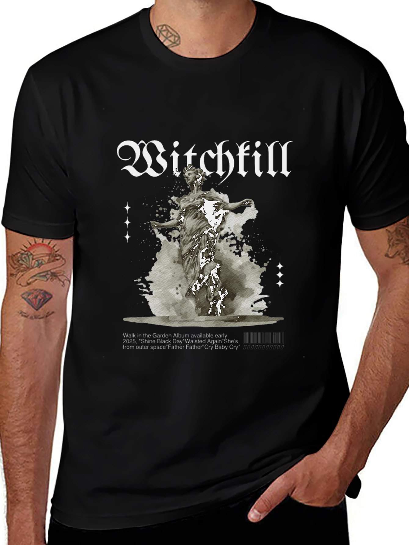 Black Witchkill Graphic Print Black T-Shirt main image