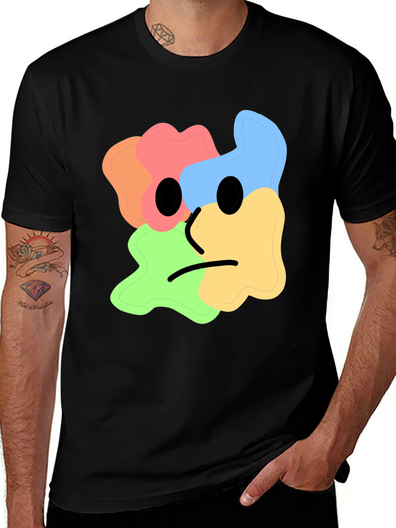 Variant 30 of Abstract Face Graphic Tee - Modern Art Shirt