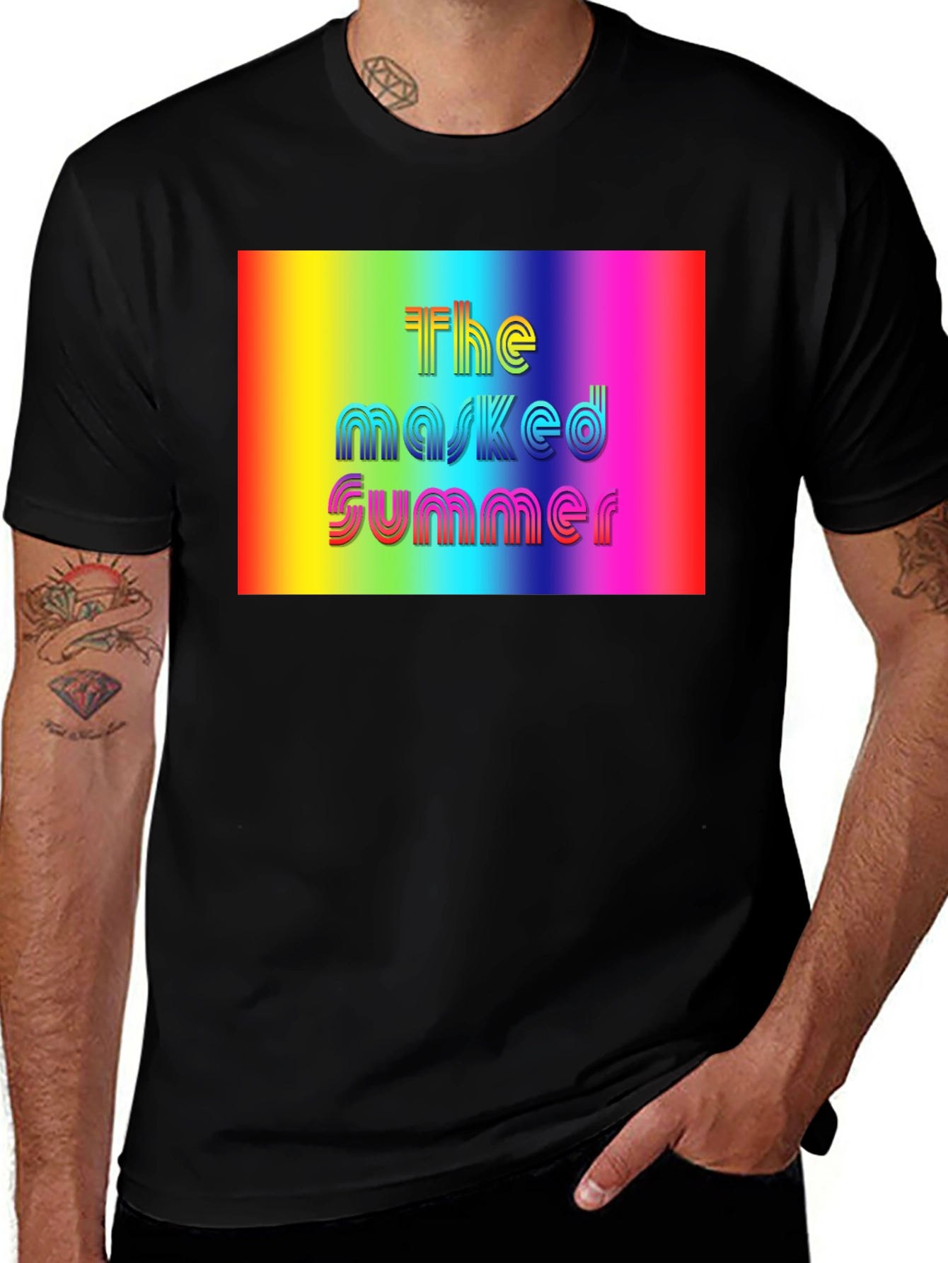 Variant 23 of The Masked Summer Rainbow Graphic Tee