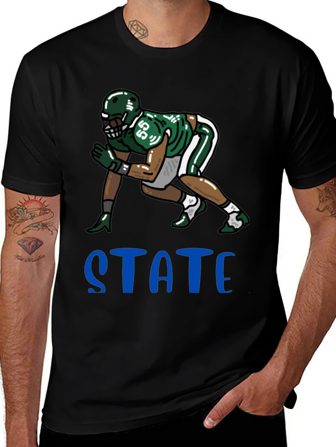 Variant 2 of State Football Graphic Tee - Black Unisex T-Shirt