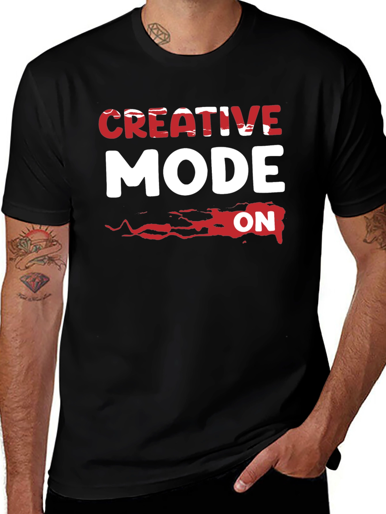 Variant 6 of Creative Mode ON Black T-Shirt