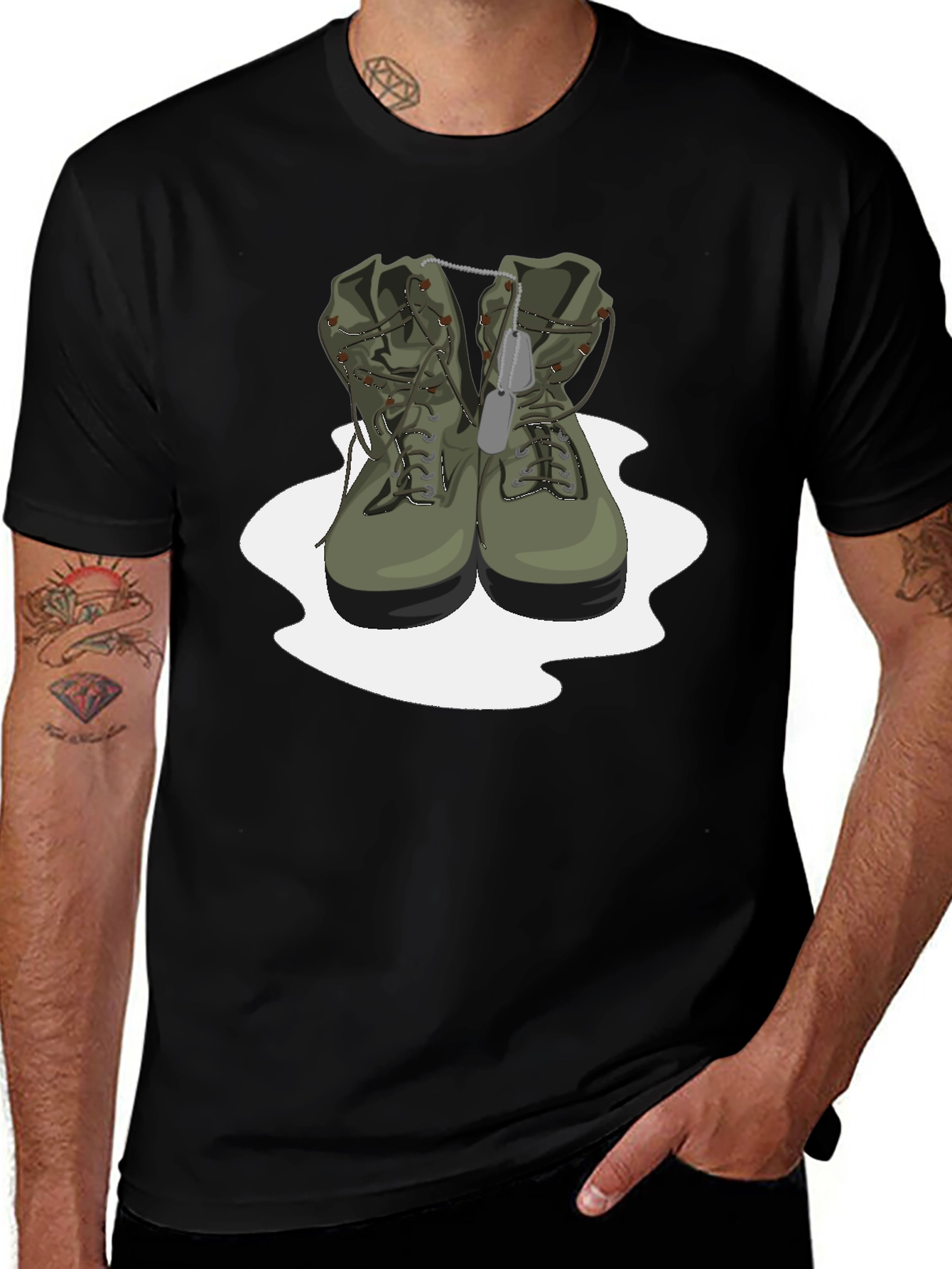 Variant 15 of Military Boots Graphic Tee - Army Combat Boot T-Shirt