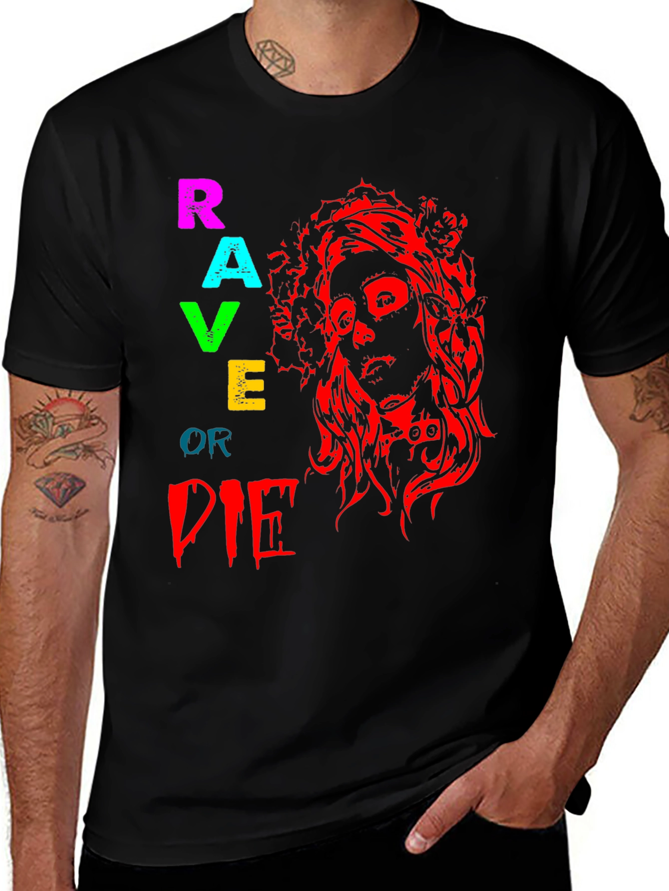 Variant 22 of Rave or Die Graphic Tee - Bold Statement T-Shirt