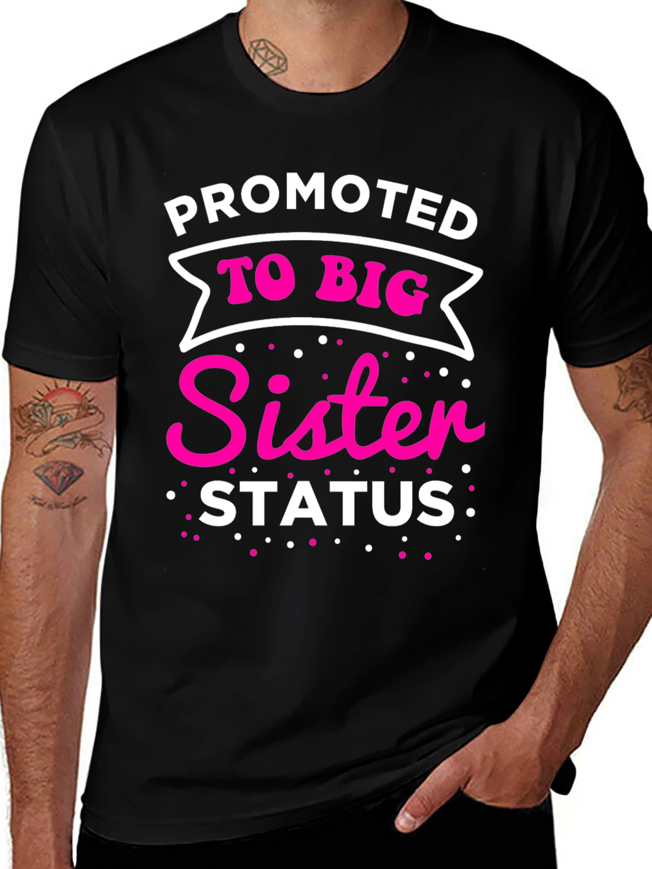 Variant 4 of Promoted to Big Sister Black T-Shirt