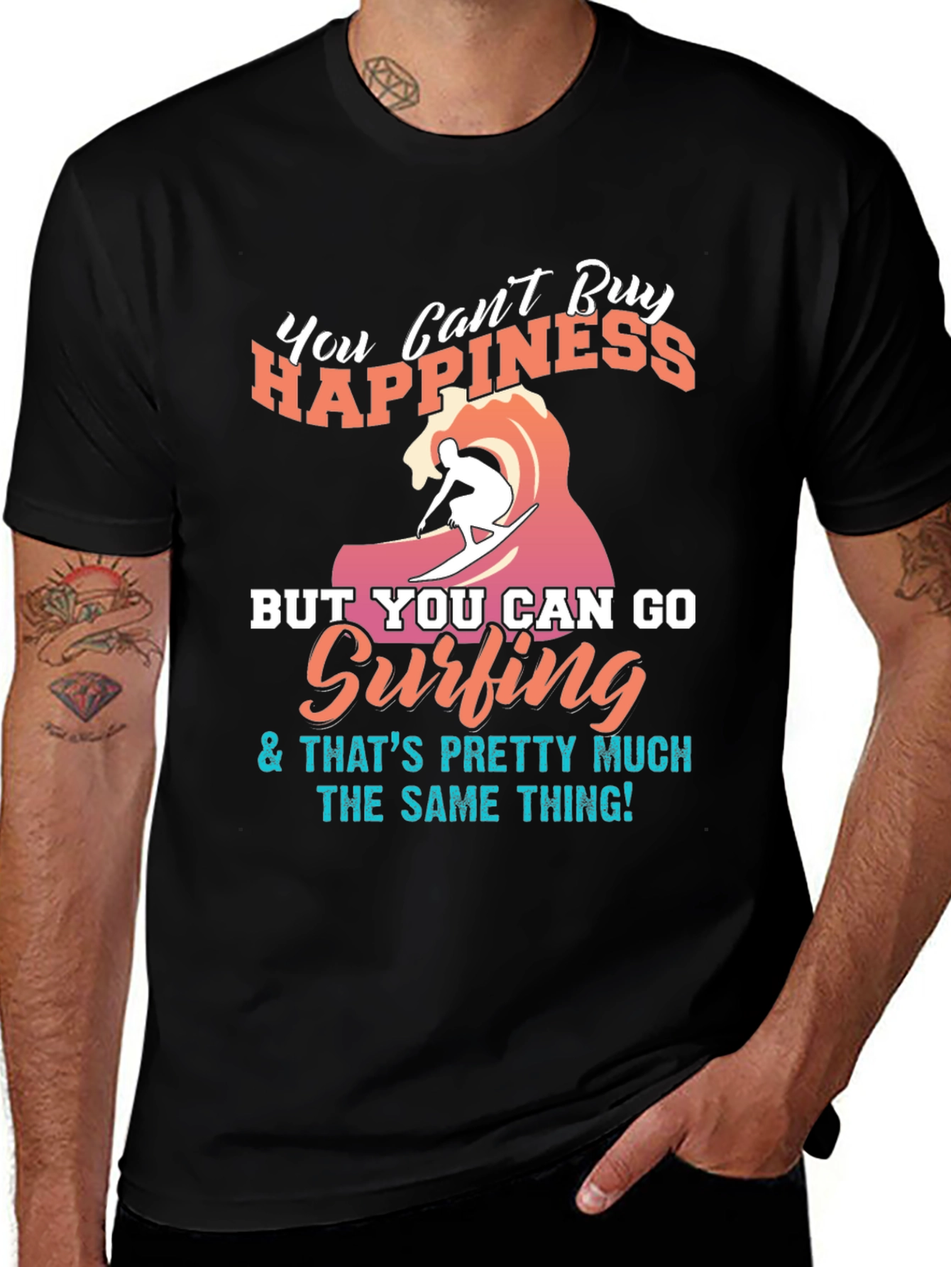 Variant 25 of Surfing Happiness Graphic T-Shirt