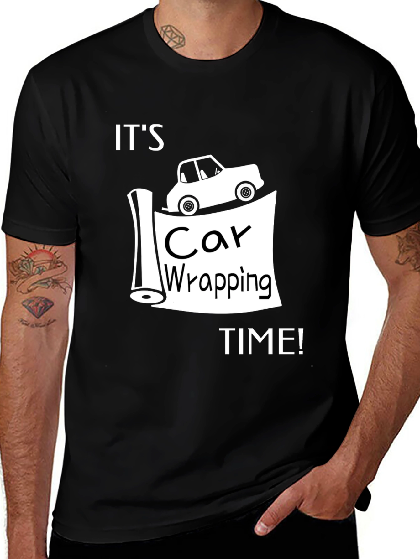 Variant 3 of It's Car Wrapping Time T-Shirt - Automotive Graphic Tee