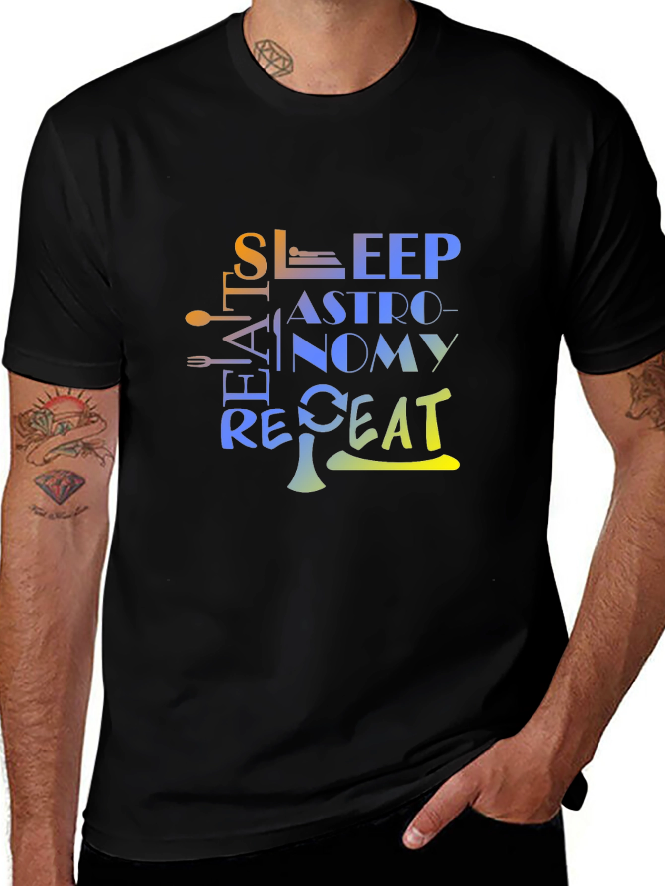 Variant 5 of Astronomy Sleep Eat Repeat Graphic T-Shirt